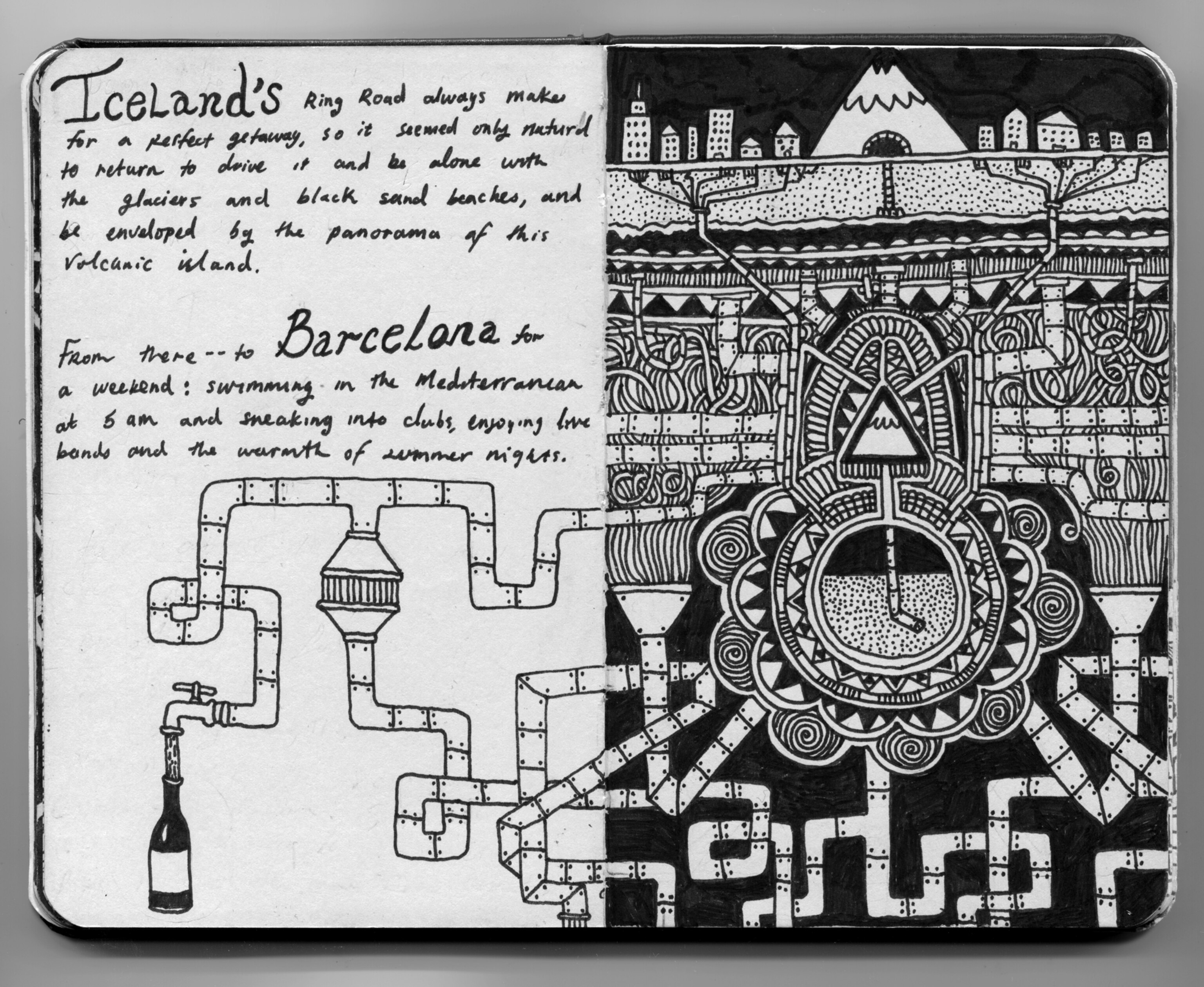 journal illustration iceland