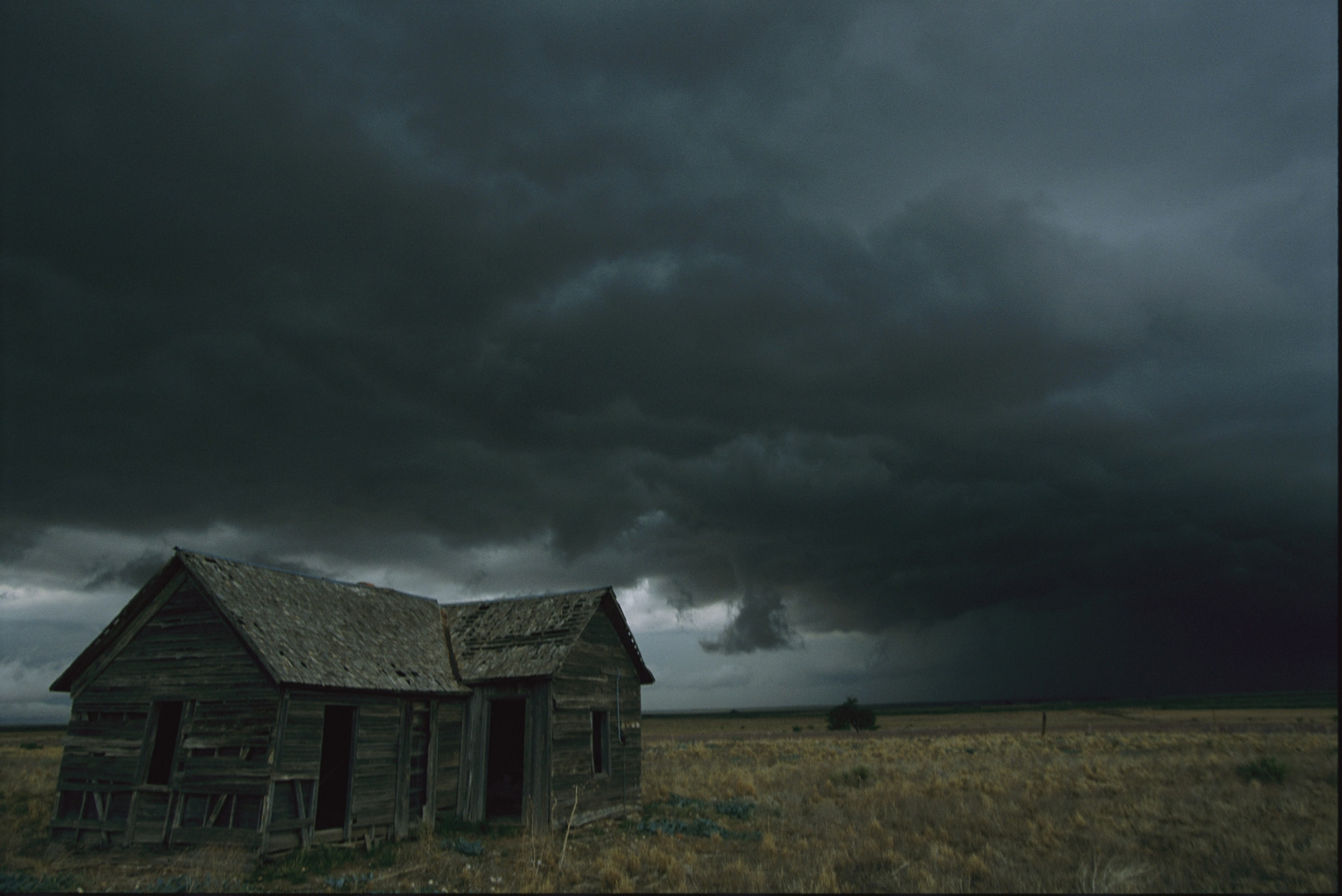 a storm near a farm