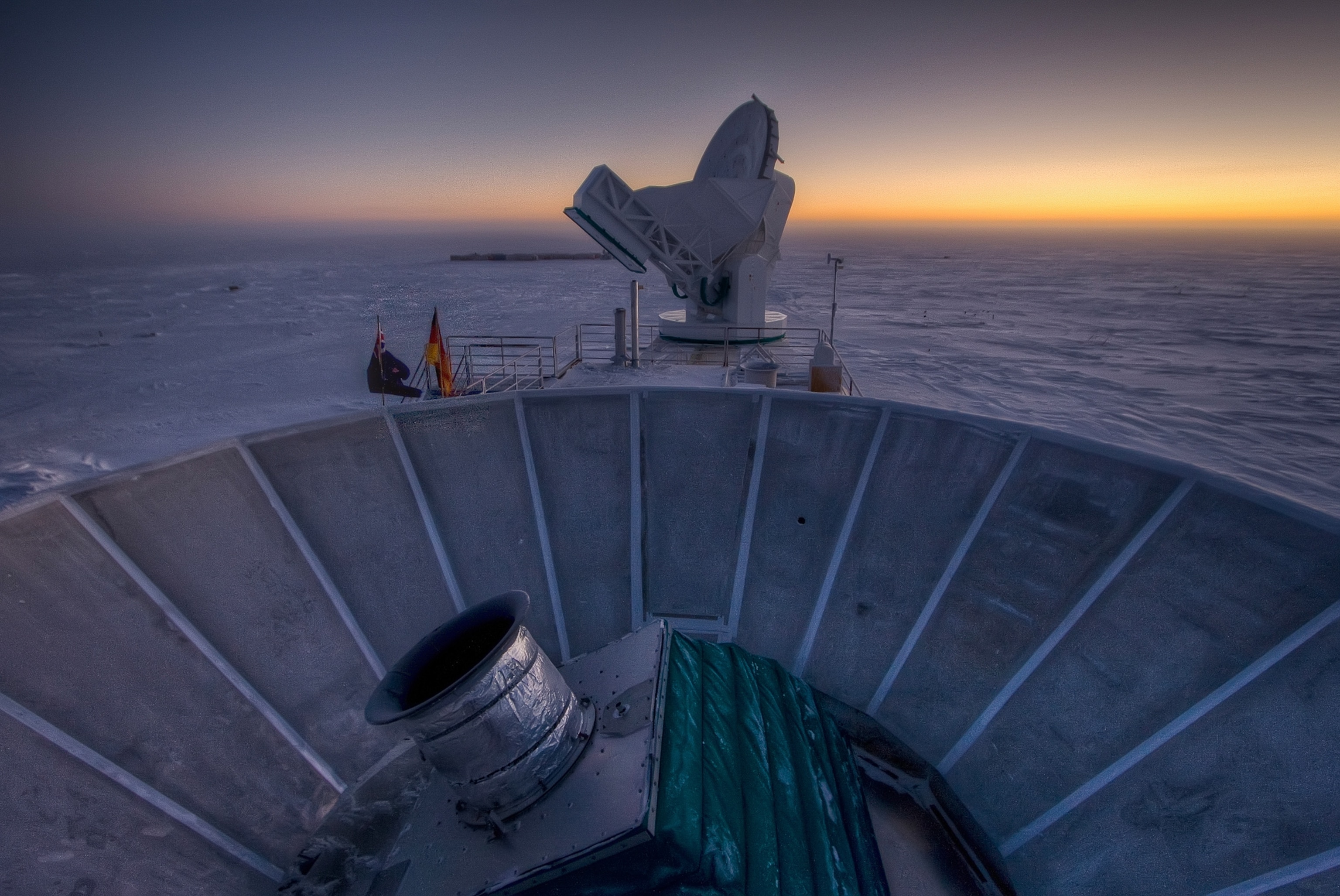 the BICEP2 telescope in the South Pole