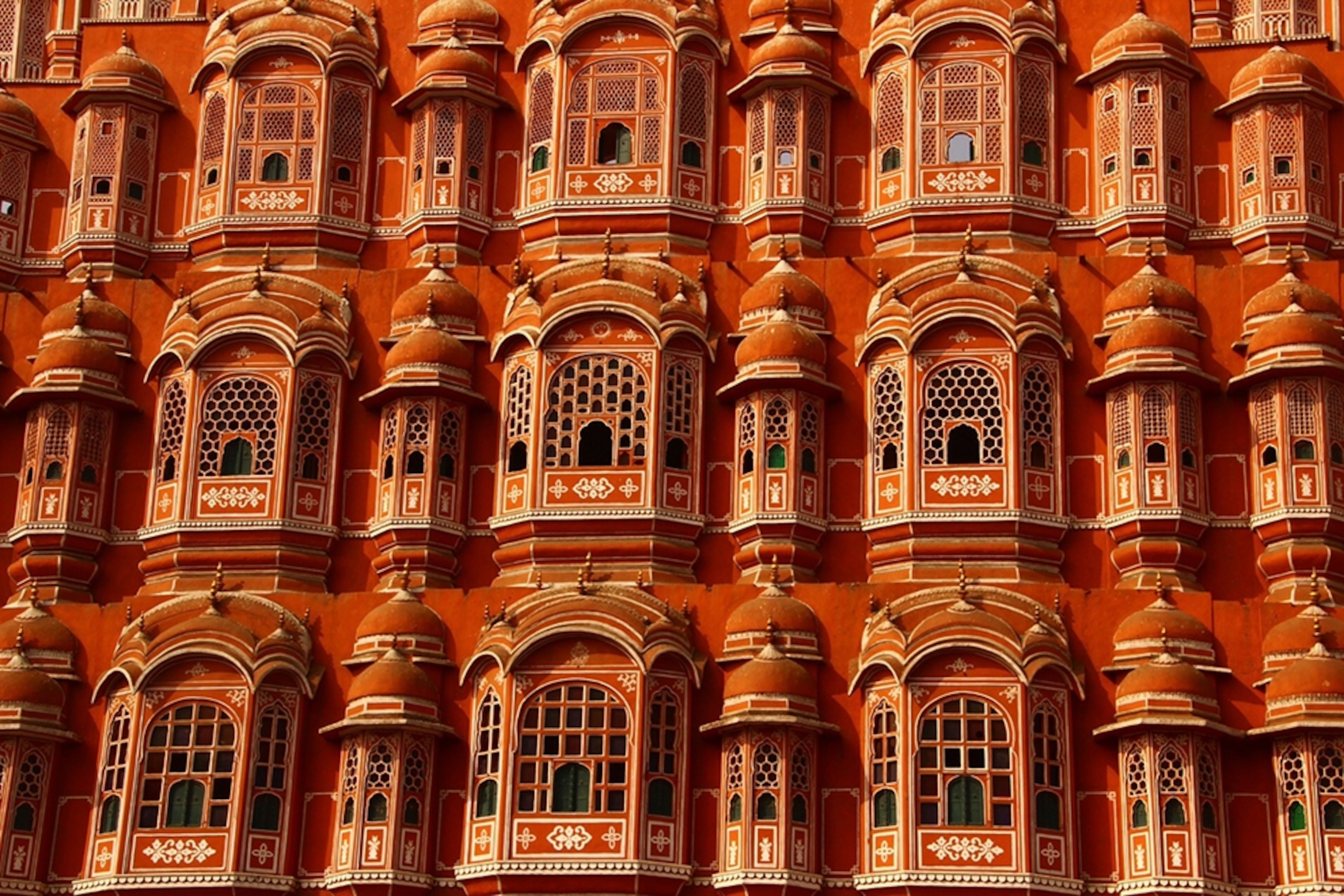 the windows of Jaipur's Hawa Mahal, India