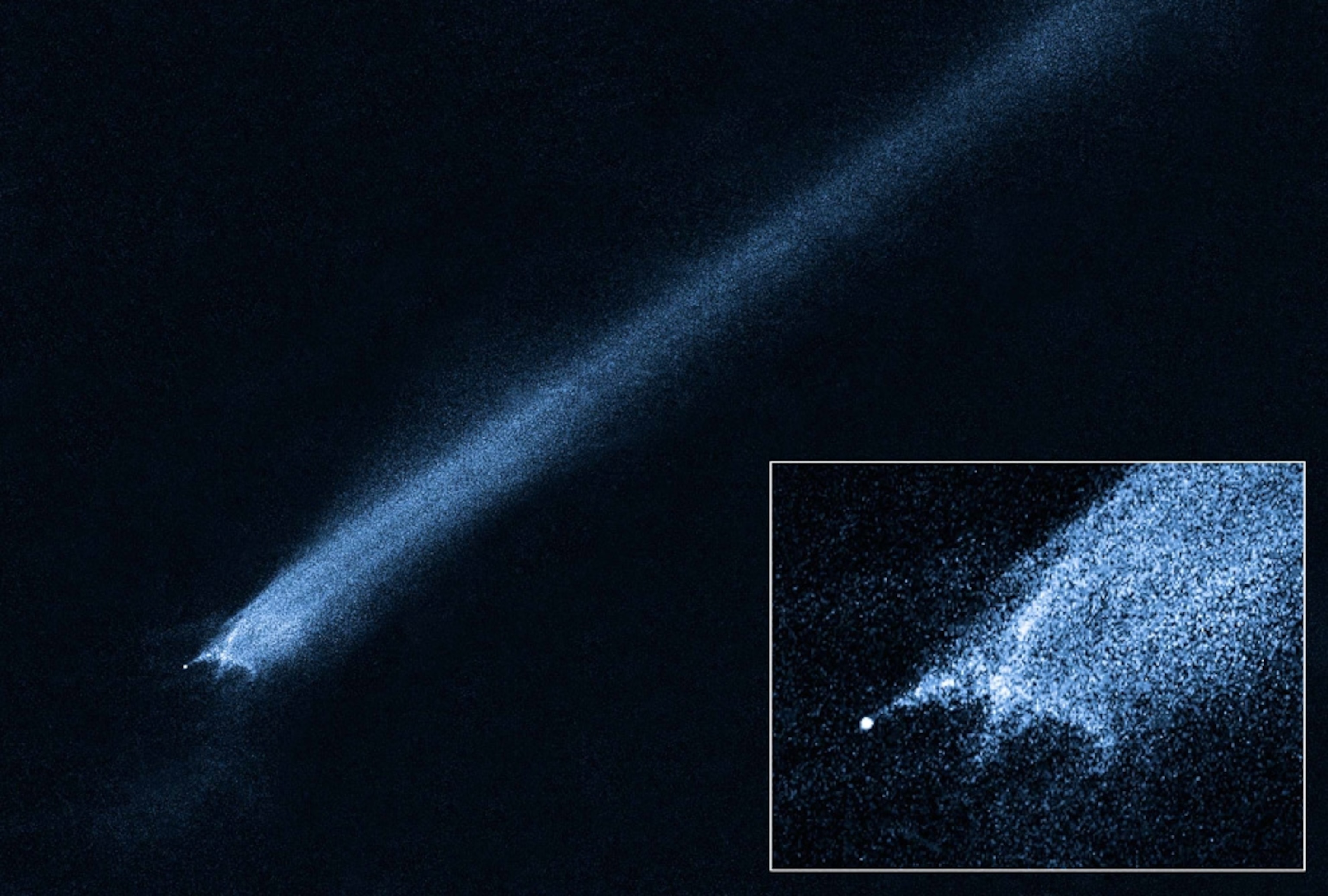 A Hubble Space Telescope picture of likely debris from an asteroid collision