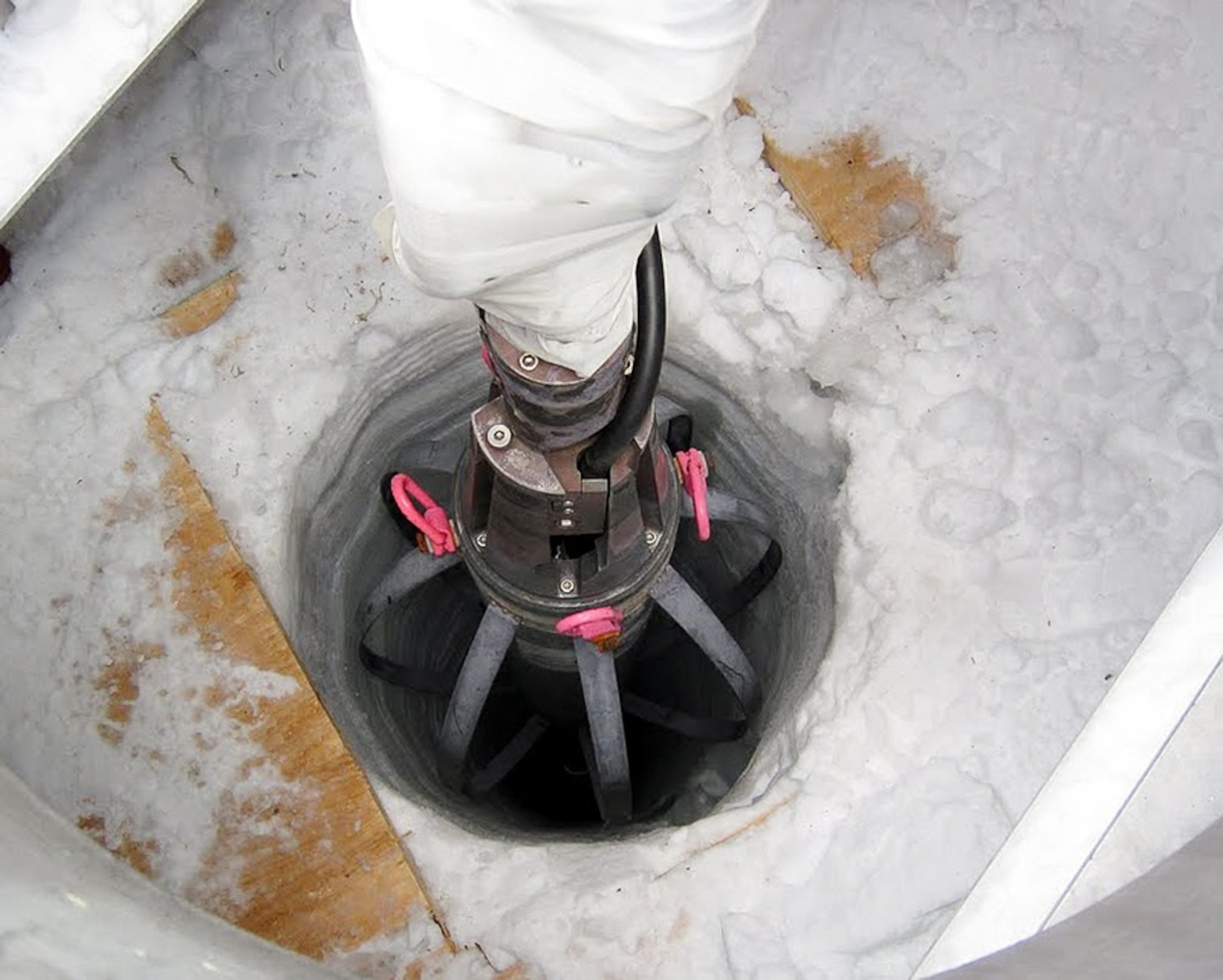 IceCube's Enhanced Hot Water Drill -- picture from a photo gallery on the IceCube Neutrino Observatory at the South Pole in Antarctica
