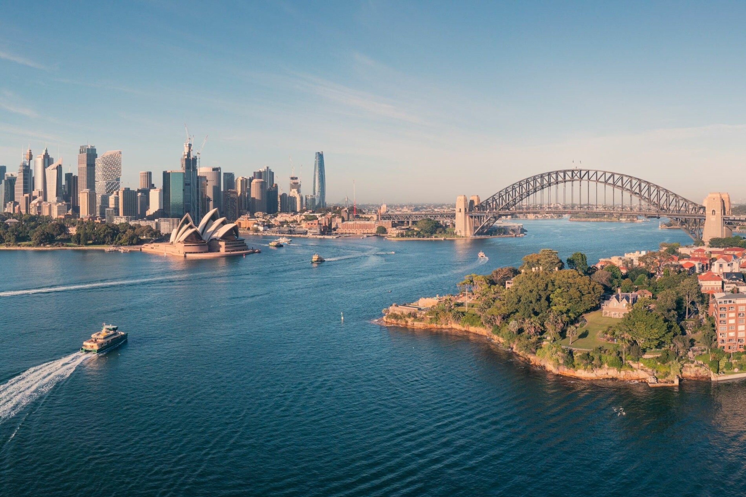 Scenic views of Sydney Harbour from Kirribilli, Sydney.