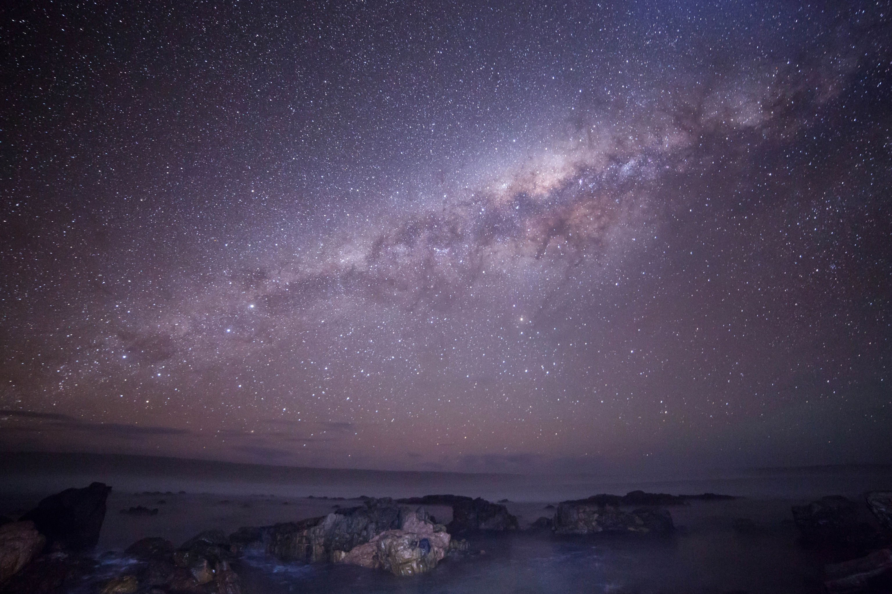 Milky Way above Australian coastline.