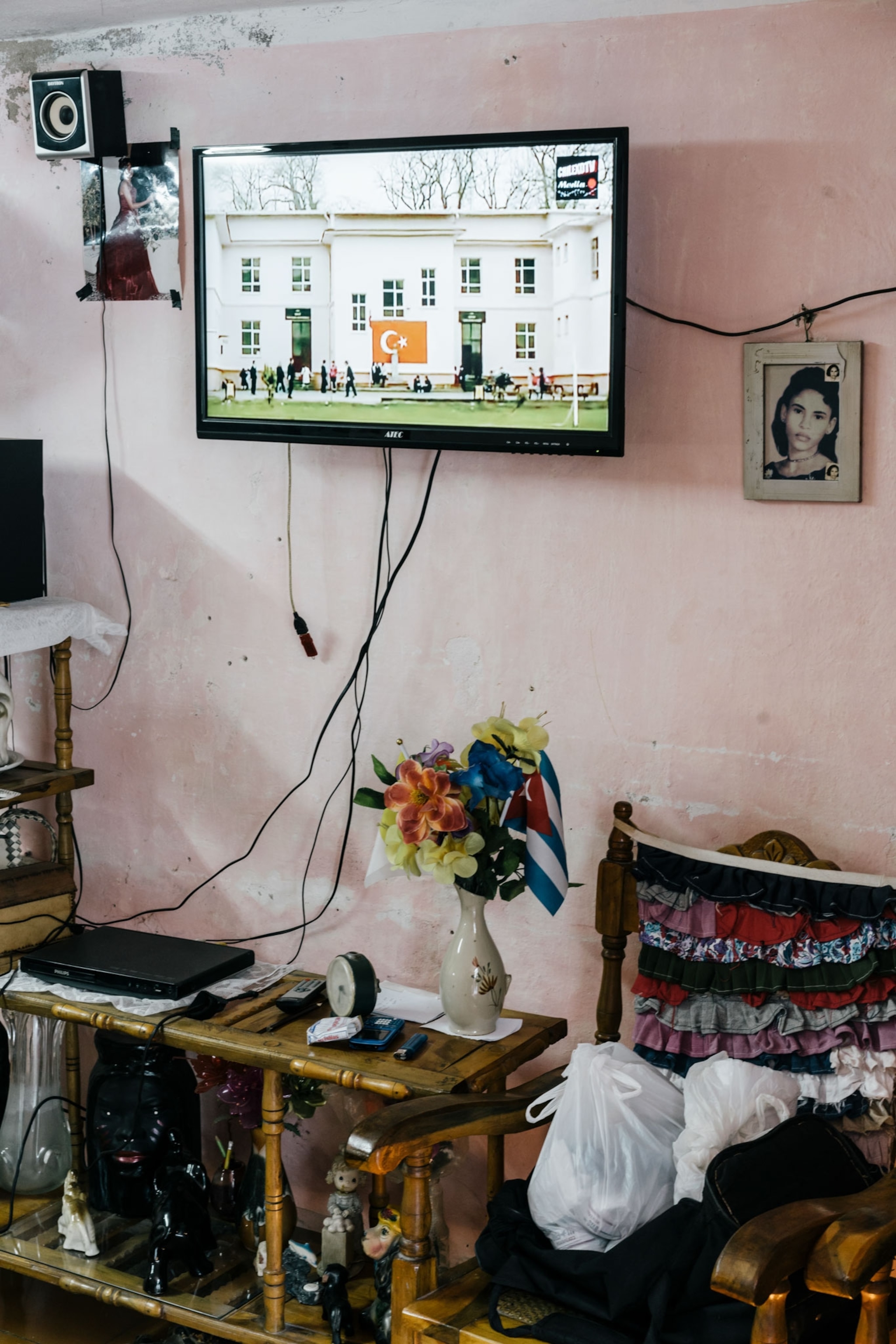 a new television in a home in Havana, Cuba