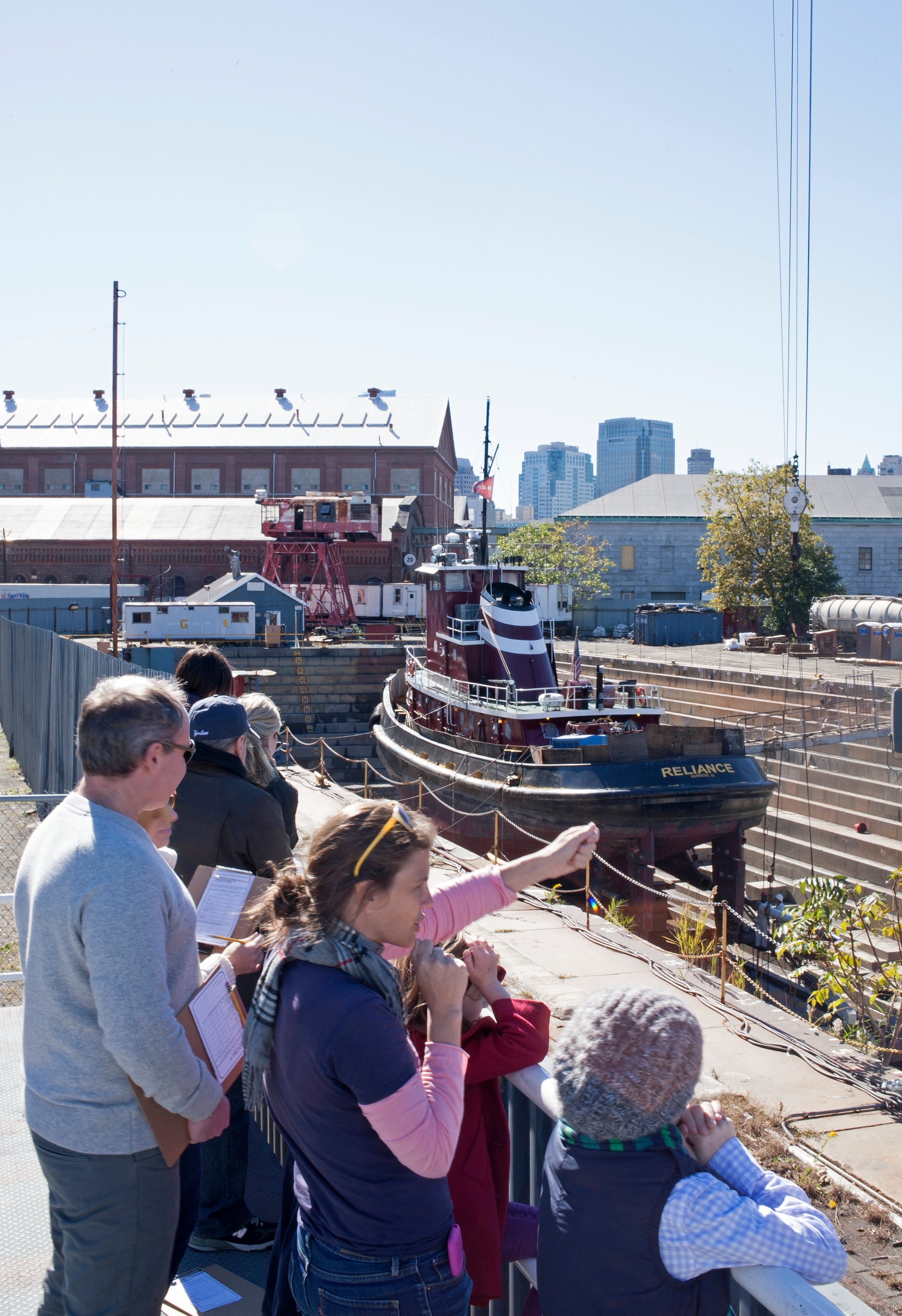 Cindy VandenBosch leads a tour of the Brooklyn Navy Yard. (Photograph courtesy Turnstile Tours)