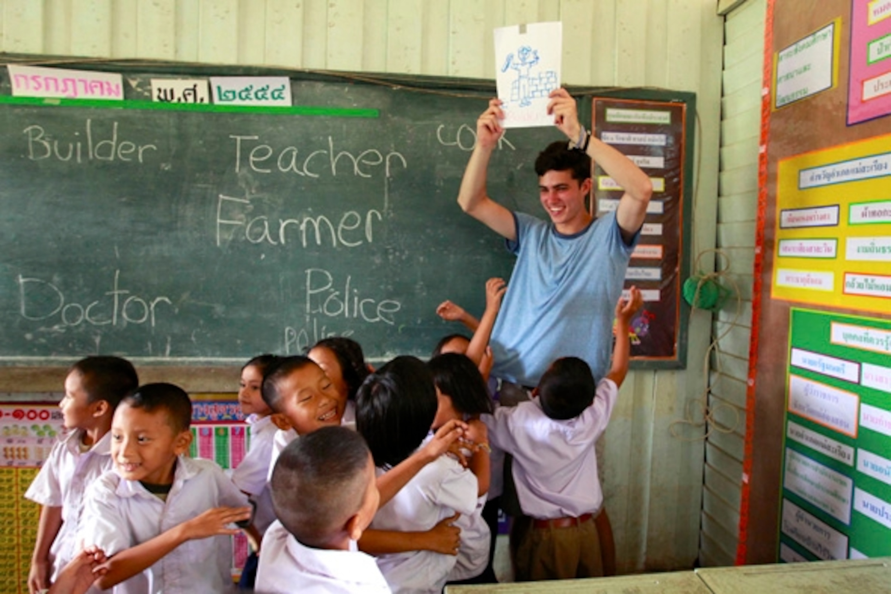 Volunteer teaching English in Thailand. (Photograph by Jill Schneider)
