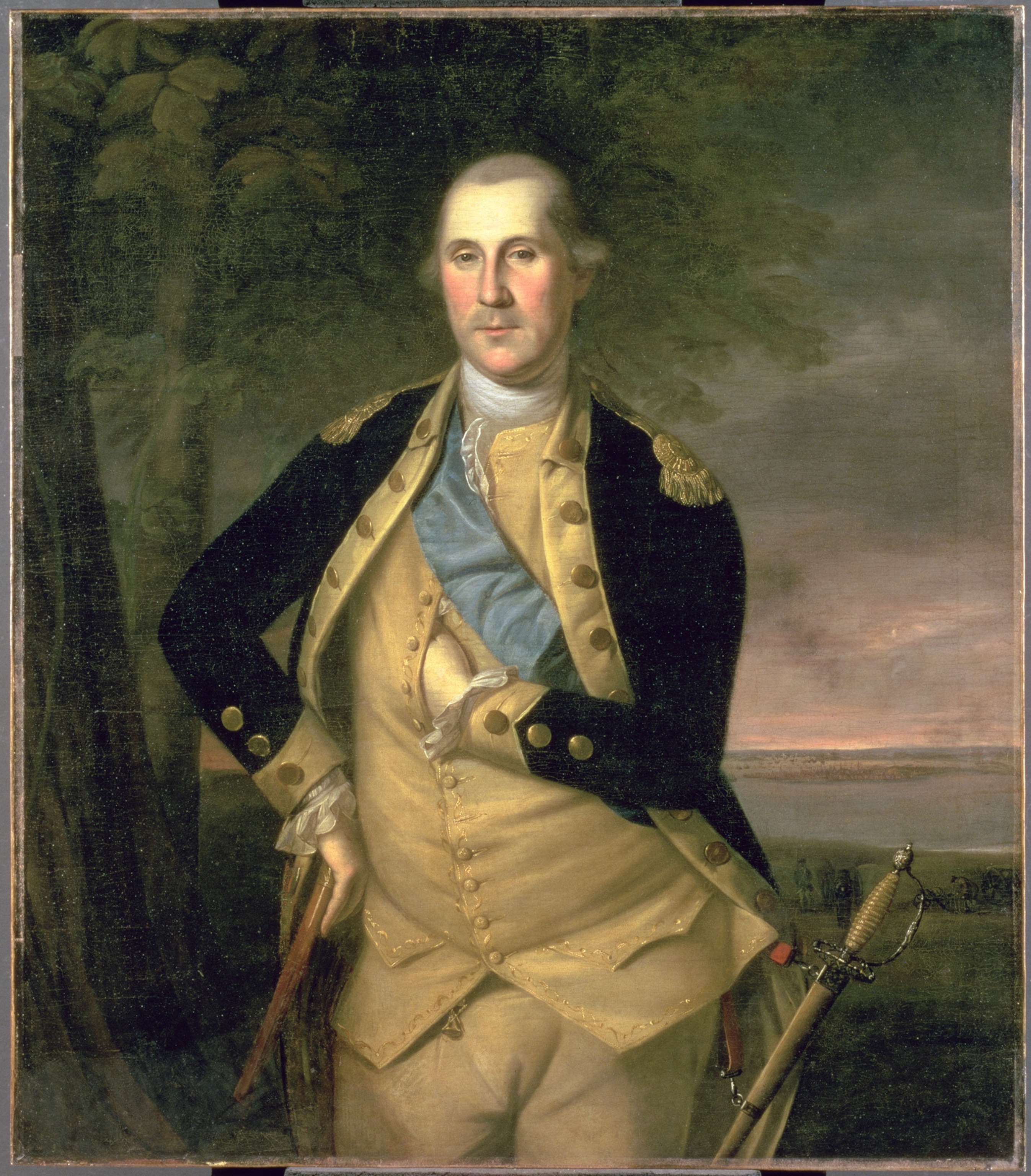 George Washington, portrayed here in 1776 by Charles Willson Peale, took charge of American forces at Cambridge, Massachusetts, in July 1775 and besieged the British in Boston.