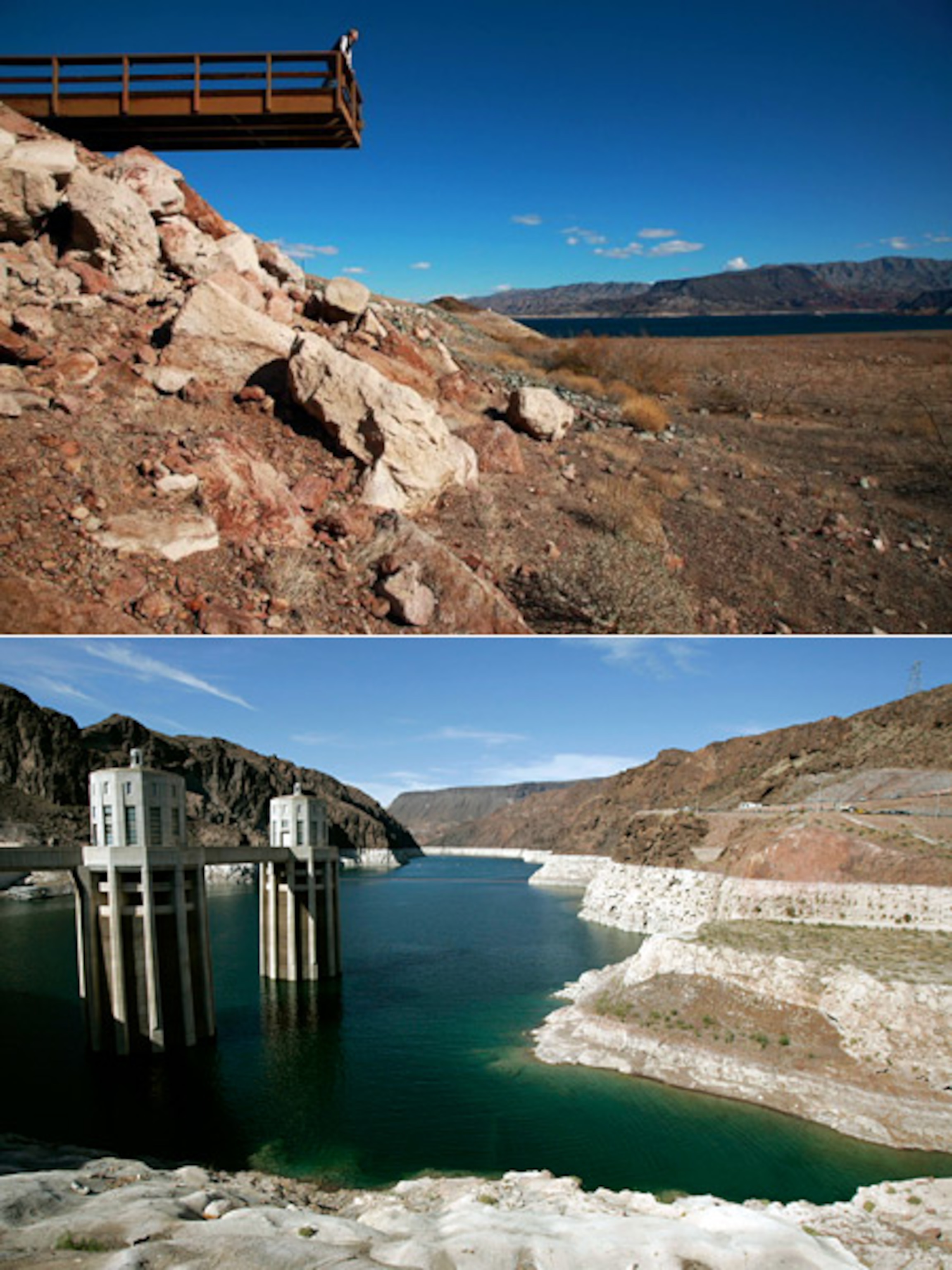 A before-and-after picture of the declining Lake Mead for World Water Day pictures gallery