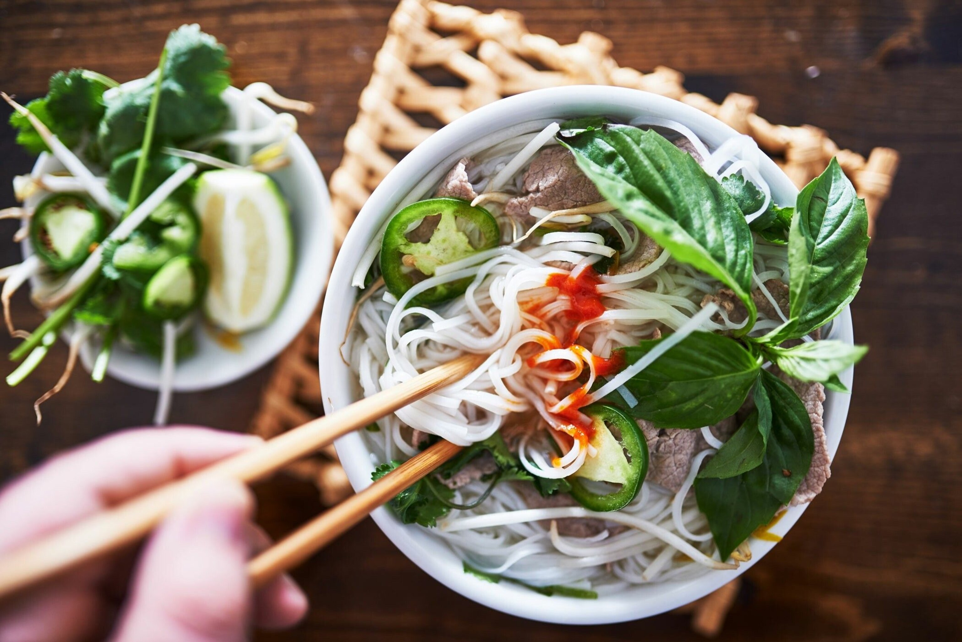 The best phó is topped with handfuls of pungent, fresh herbs, such as coriander, Thai basil and mint, ensuring it smells as incredible as it tastes.