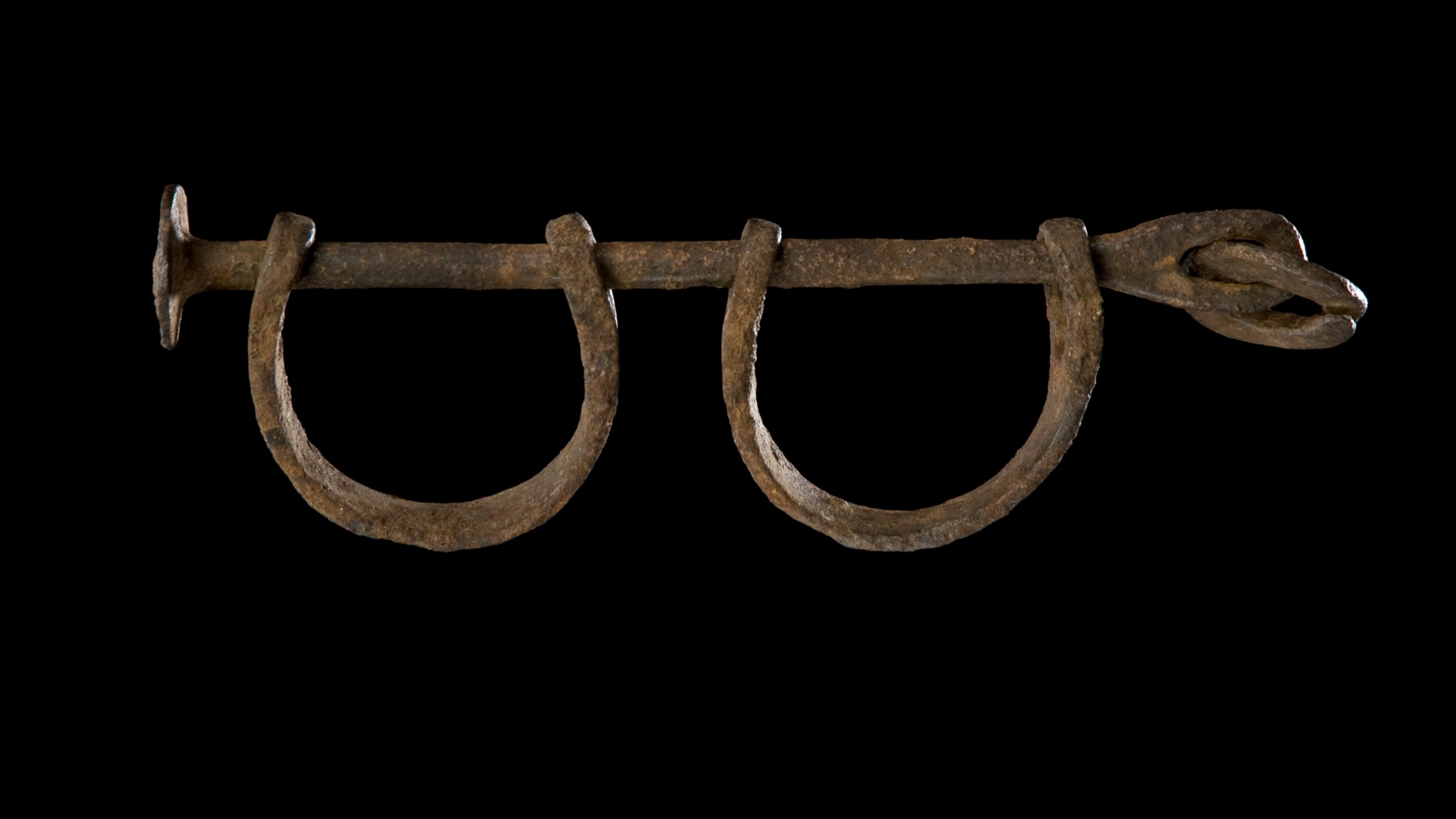 Set of wrought iron leg shackles