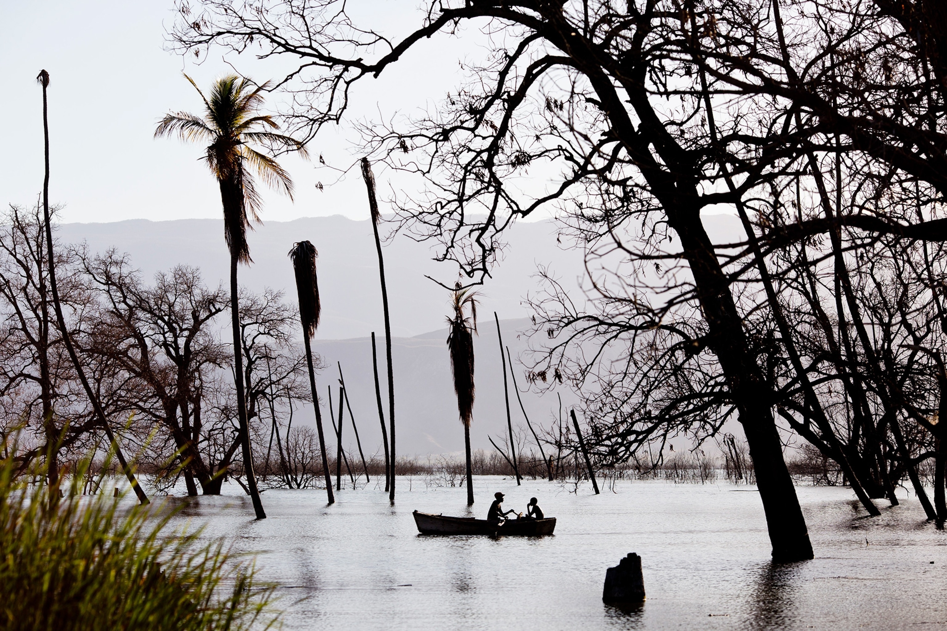 fishermen in Lake Enriquillo