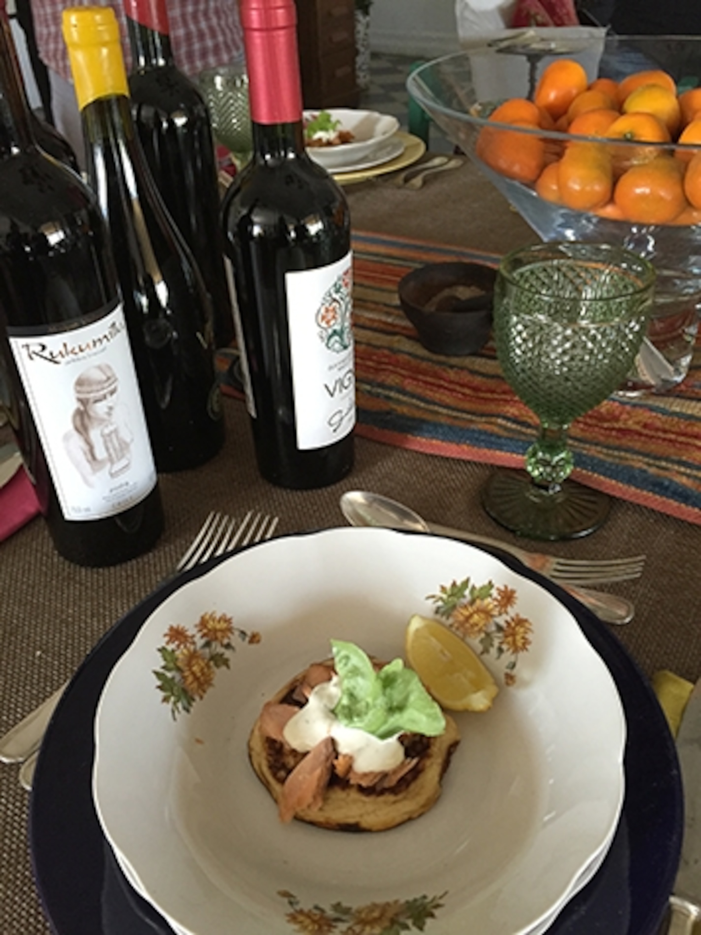 My plate at Maria Eugenia Terragno's private cocina. Terragno also hosts private dinners by request. (Photograph by Susan O'Keefe)