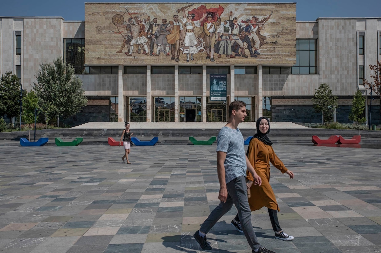The National Museum of History in the main Skanderbeg Square