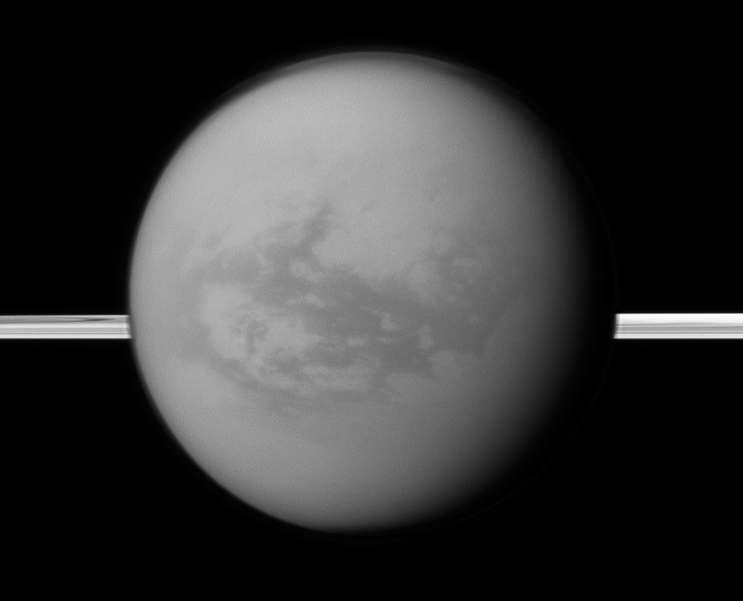Saturn moon picture: Titan and Saturn's rings as seen by Cassini