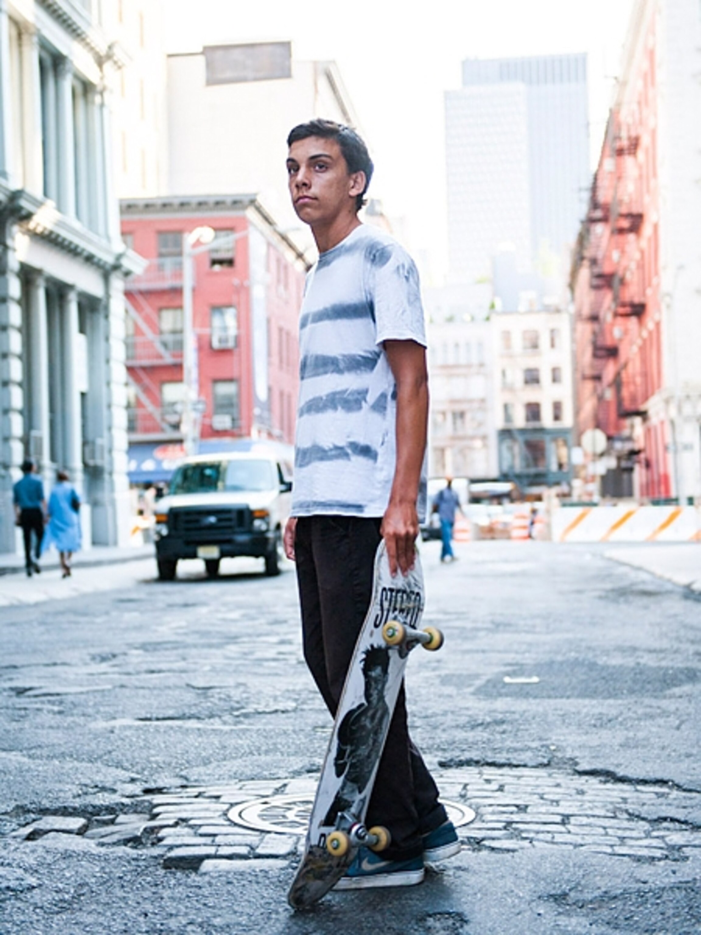 Booker Mitchell with a skateboard