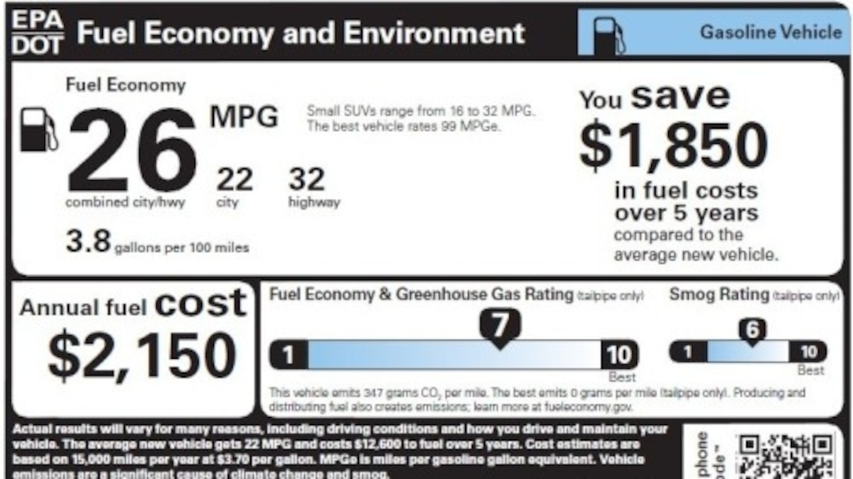 New FuelEconomy Labels for U.S. Vehicles