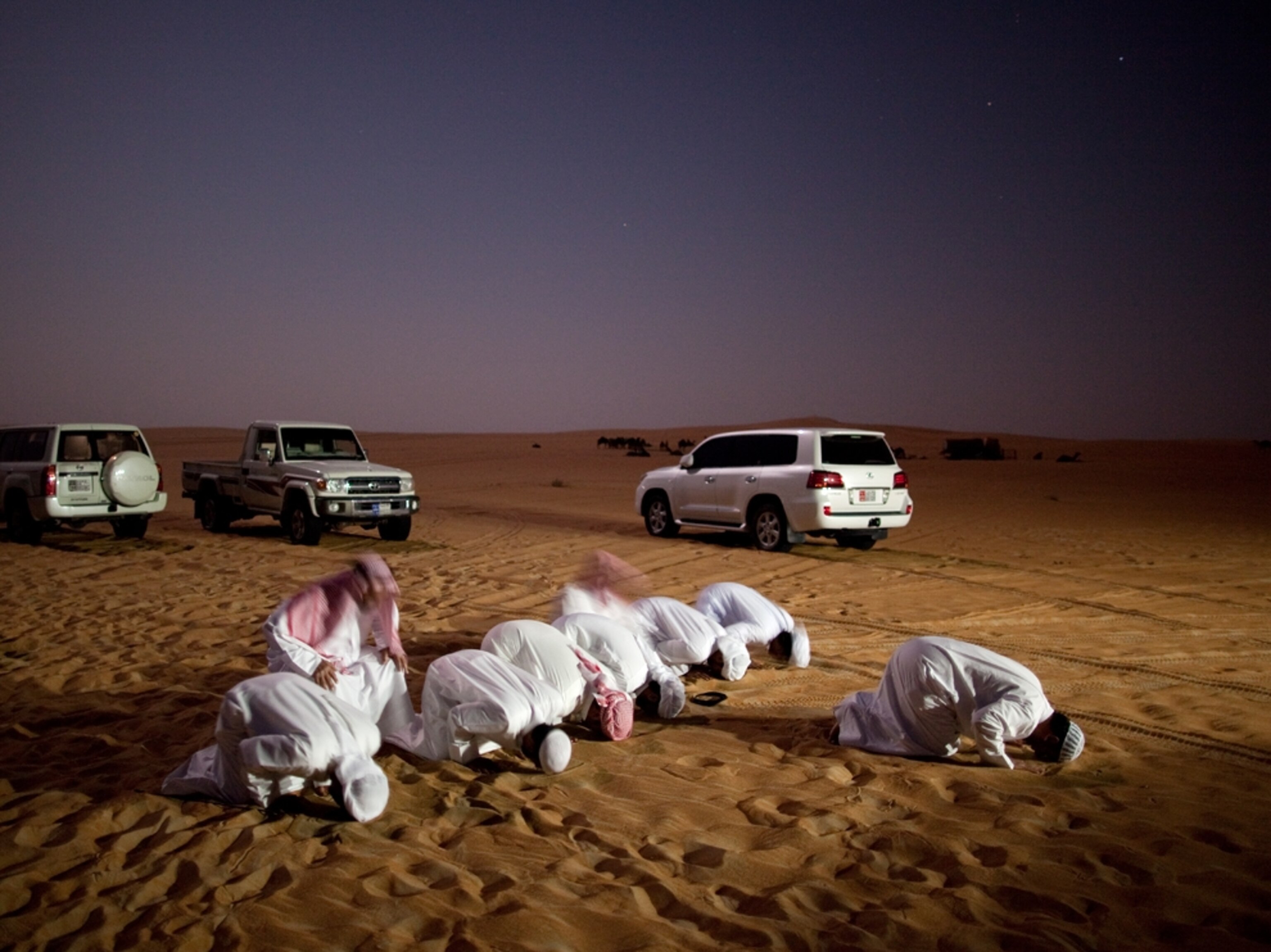 Evening prayers under a night sky