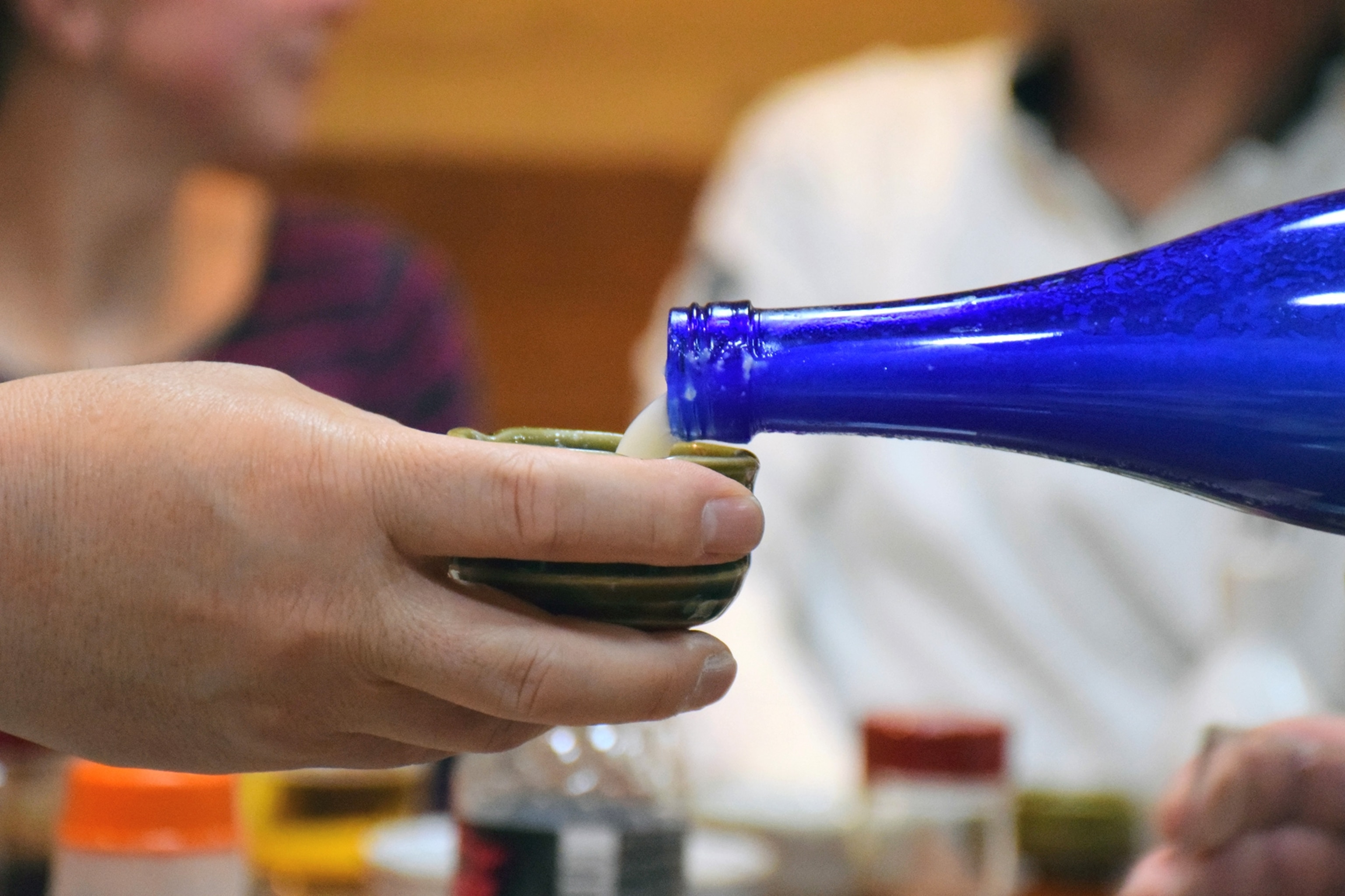 sake being poured