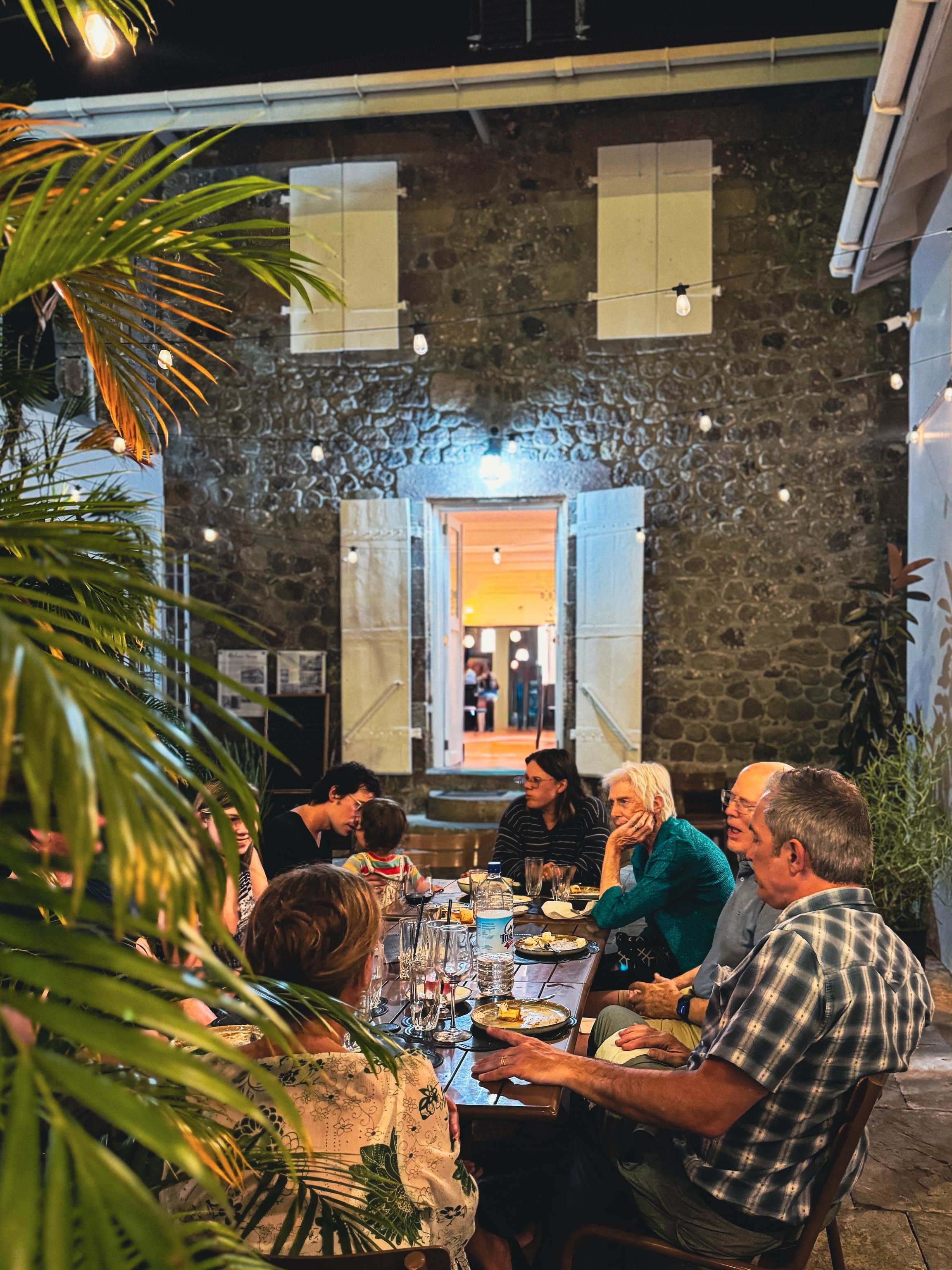 Courtyard dining at Lacou.