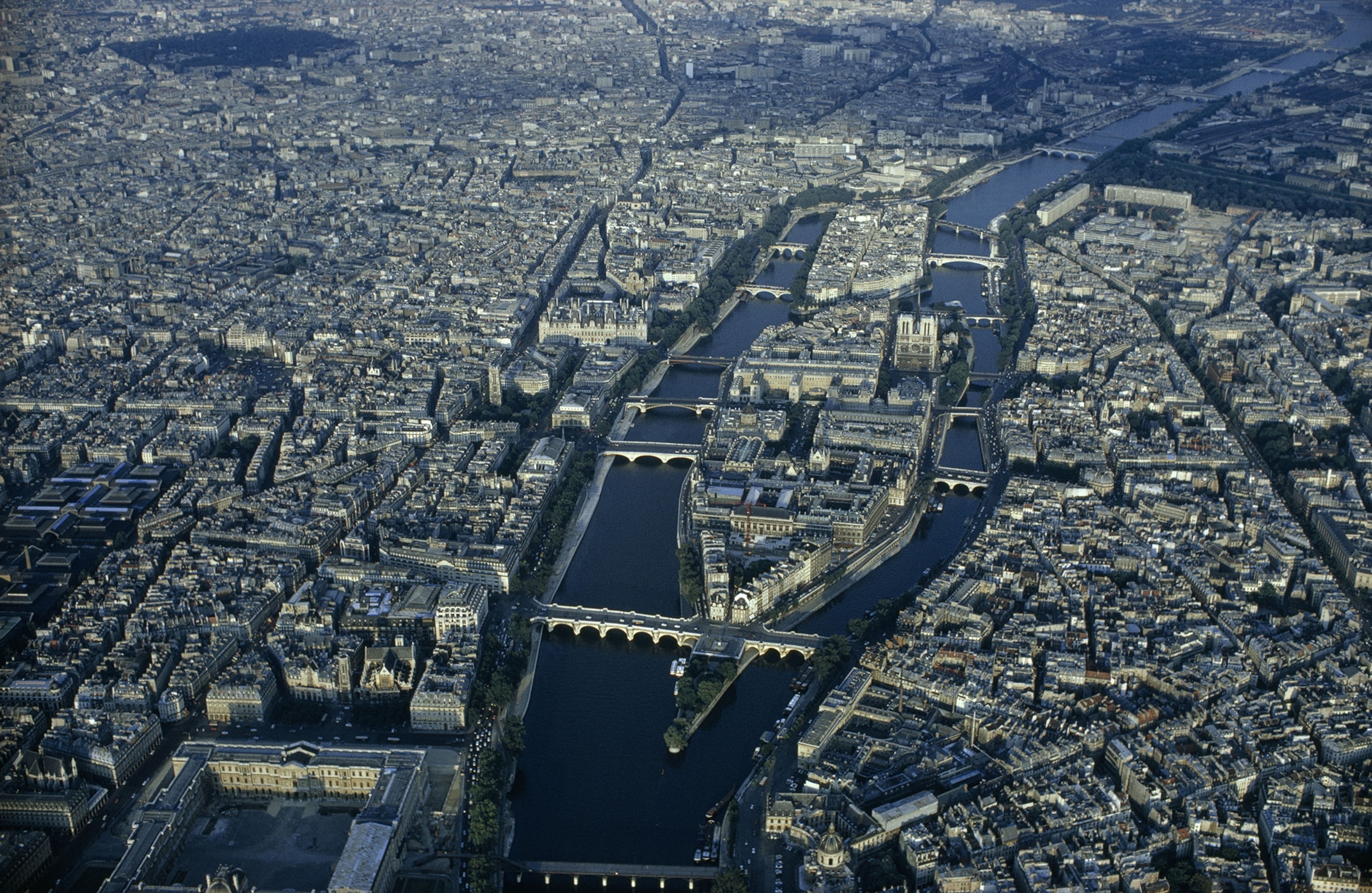 An aerial picture of Paris