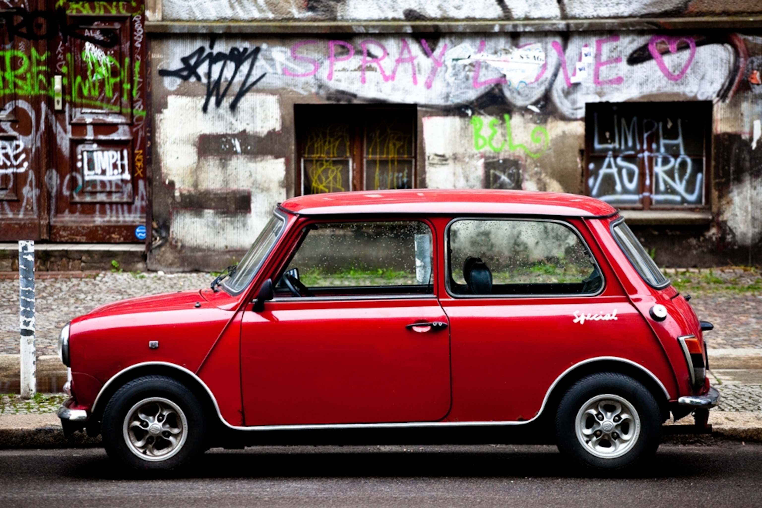 A Mini Cooper in Berlin, Germany