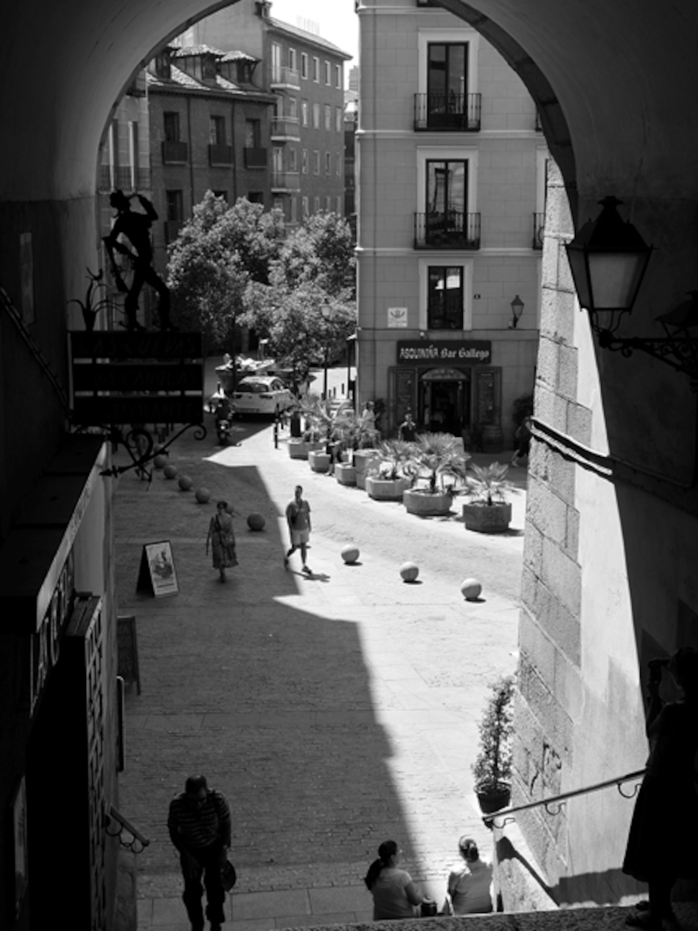 Street in Plaza Mayor, Madrid, Spain