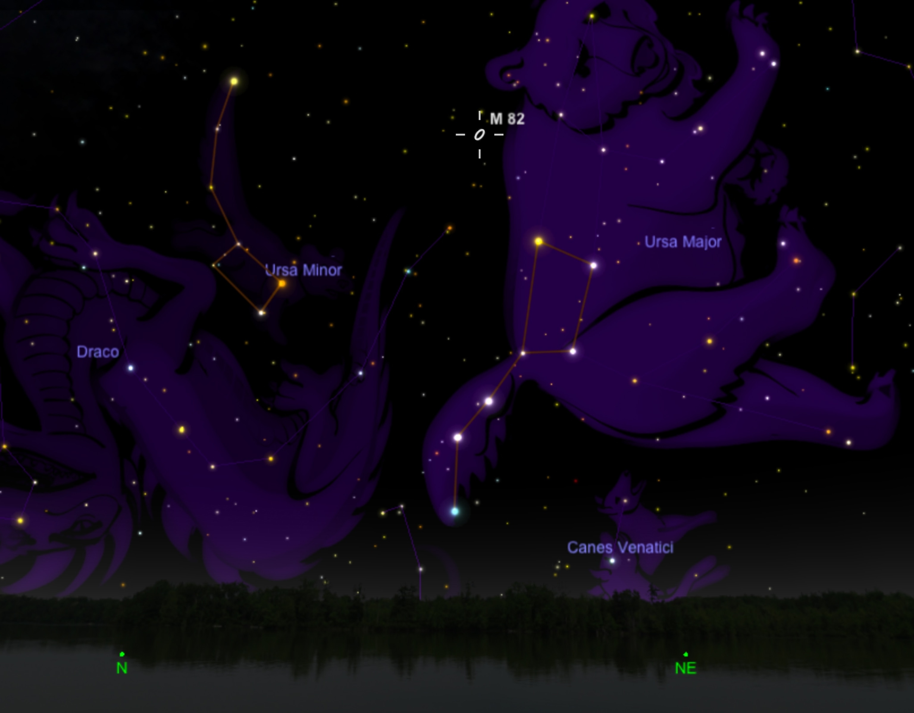 Wide-angle view of the galaxy M82.