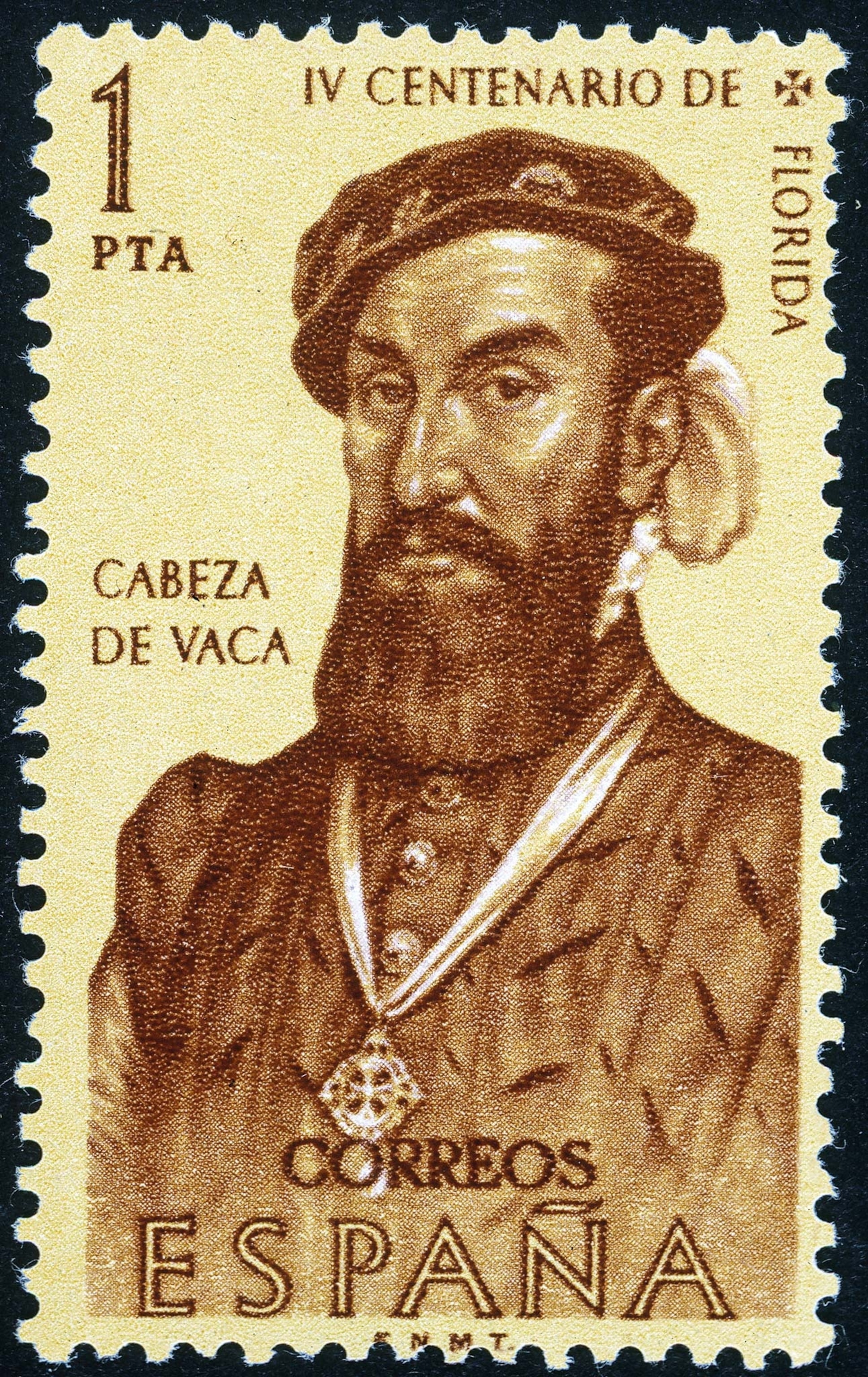 Cabeza de Vaca on a Spanish postage stamp