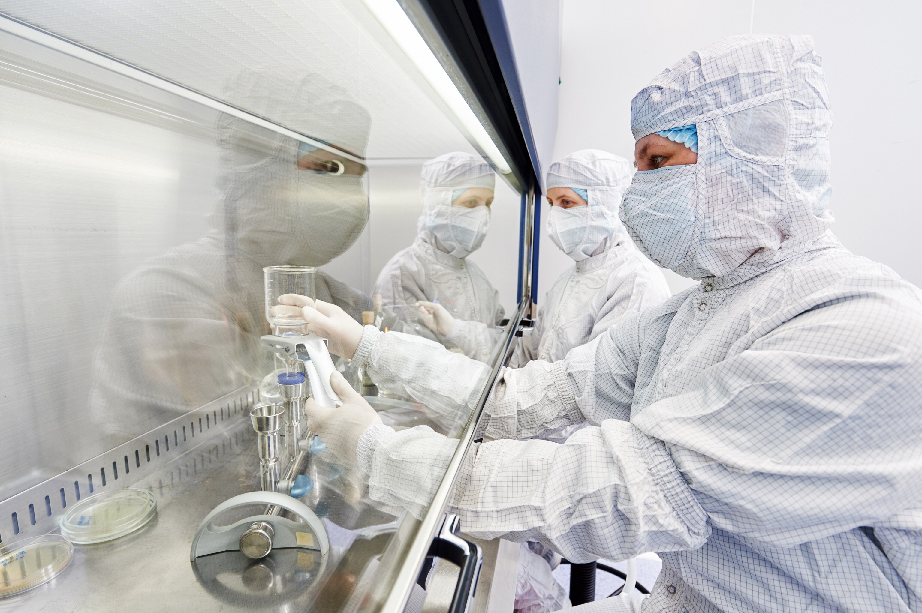 Researchers in the laboratory