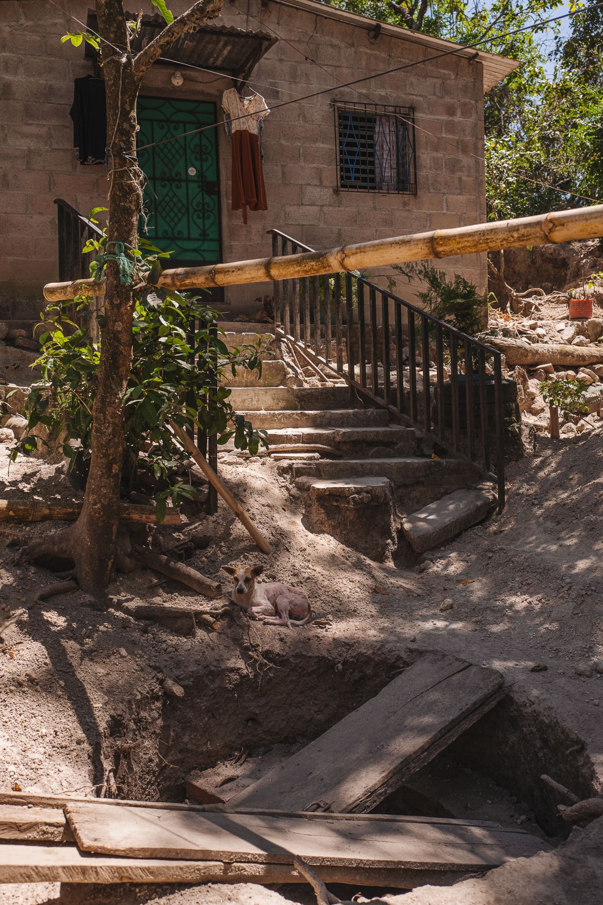 a sewage well made by community members in El Salvador