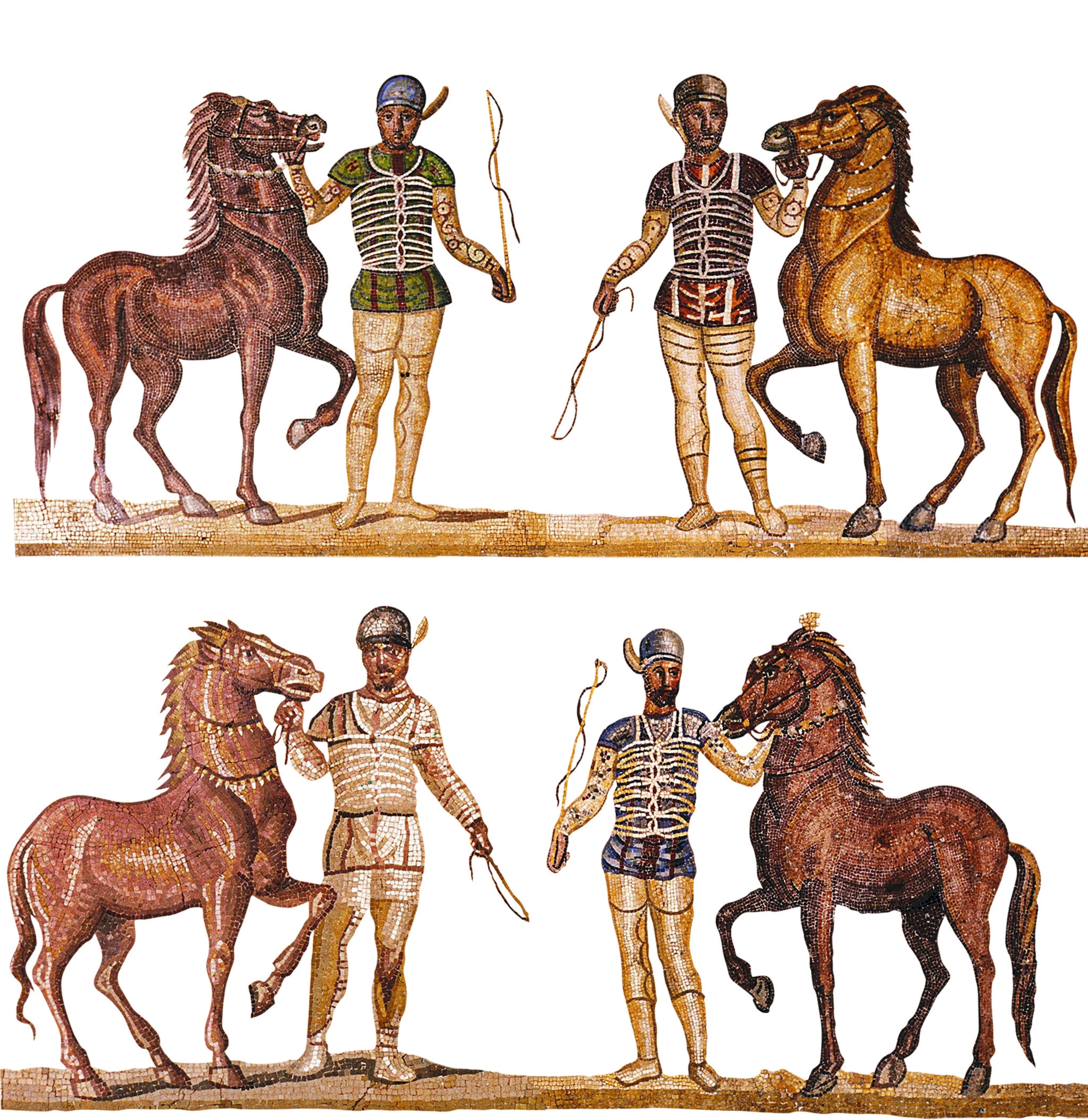 Charioteers from four factions who competed in the chariot races.