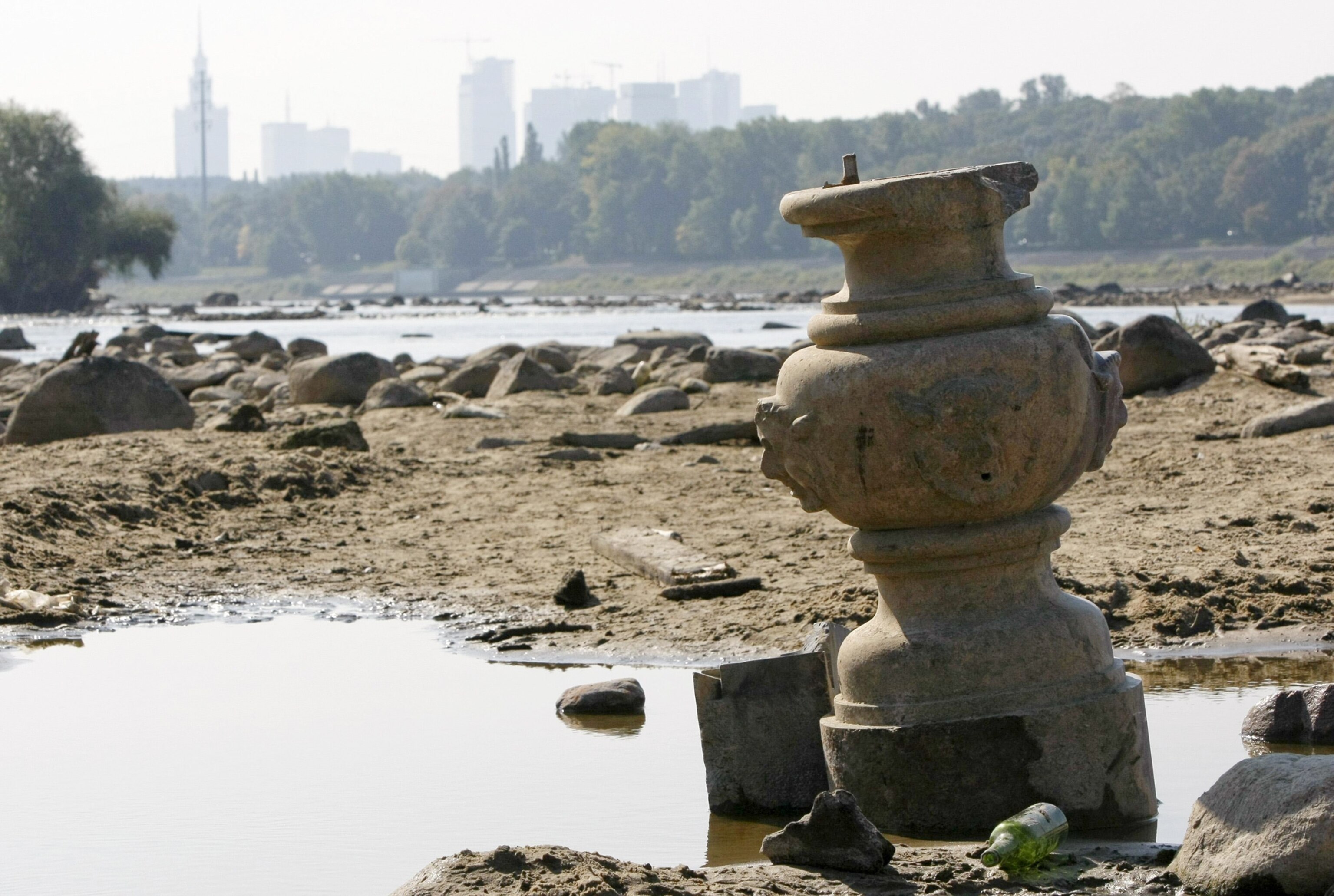 Marble picture - for gallery on royal treasures revealed during drought as Poland river sinks
