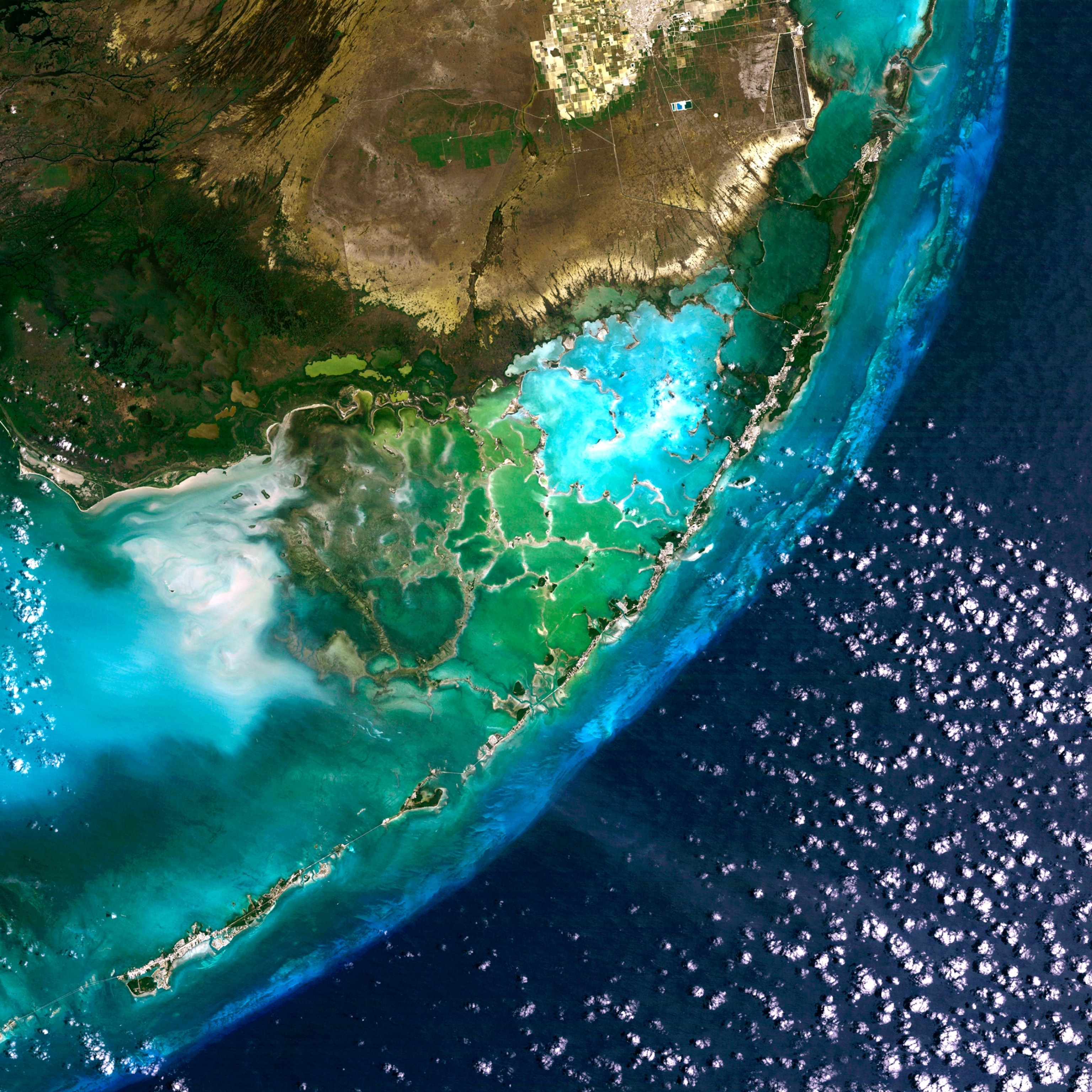 Satellite view of Florida Keys