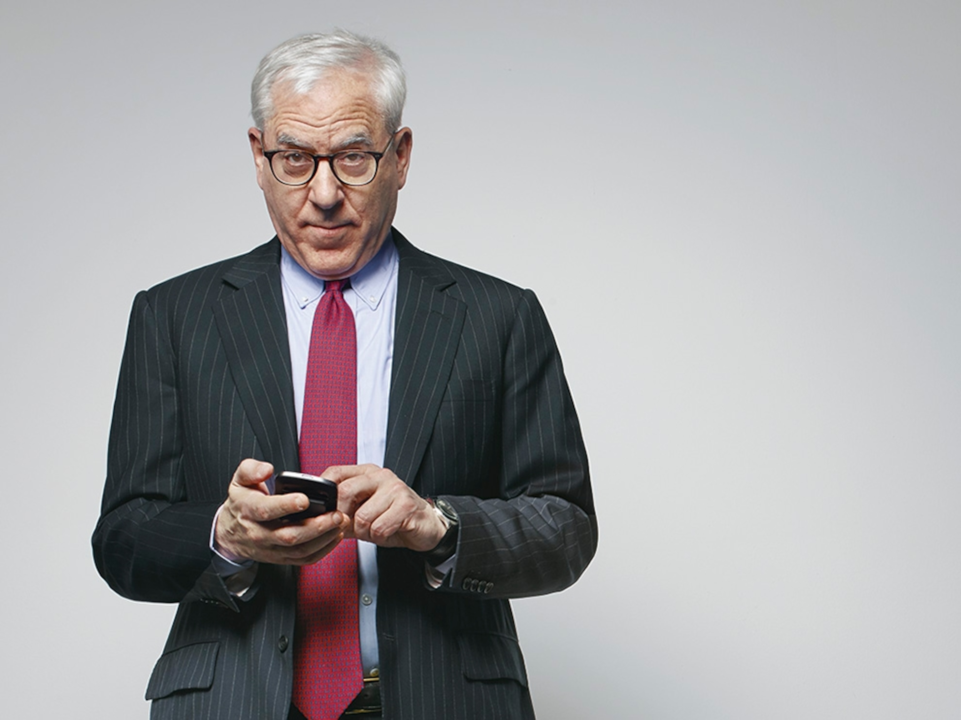 David Rubenstein photographed at Society headquarters for the NGM "Three Questions" series.