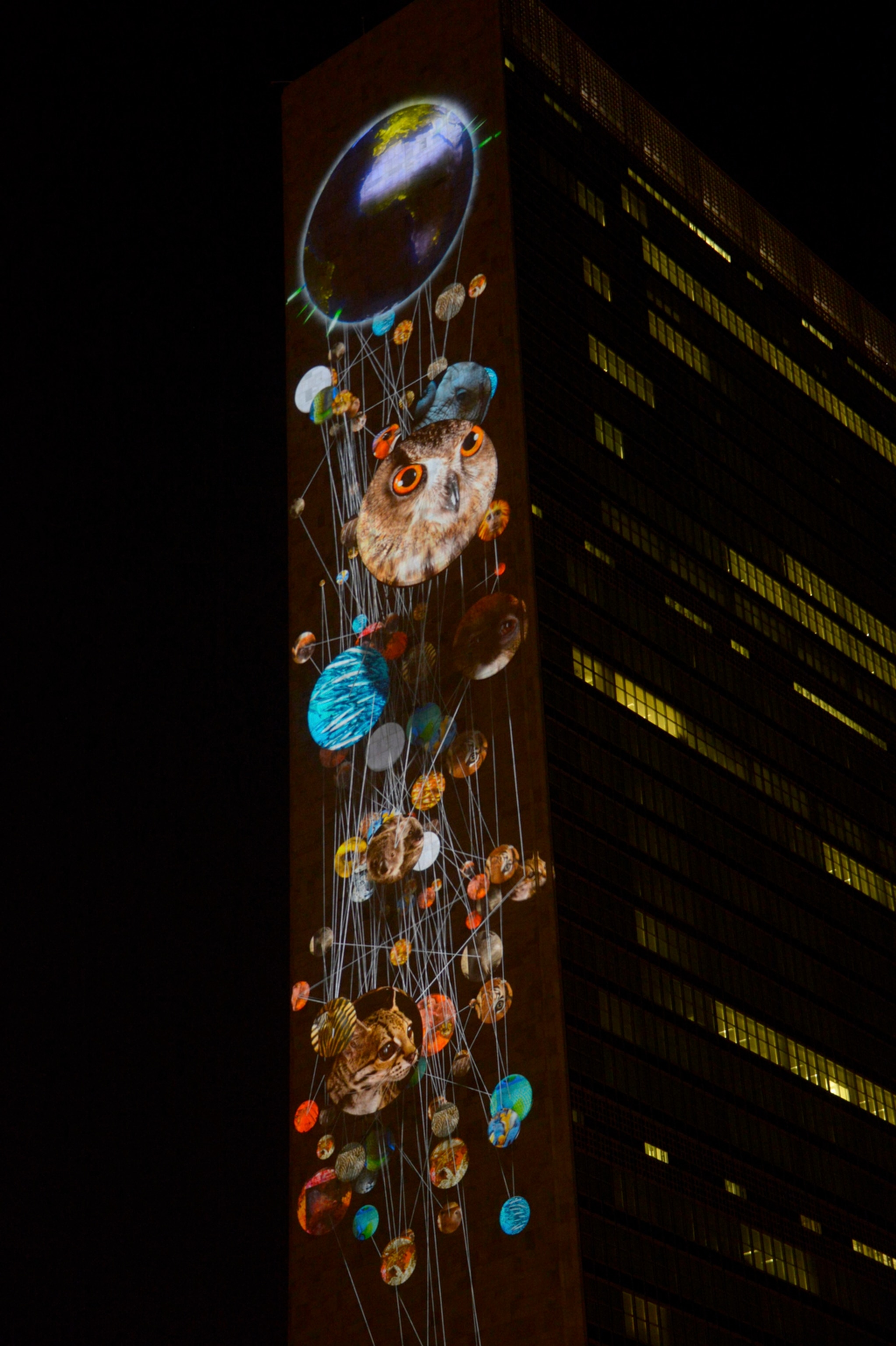 In the lead-up to the United Nations Secretary-Generals Climate Summit, the United Nations Department of Public Information will present  illUmiNations "PROTECTING OUR PLANET" on the west facade of the General Assembly Hall and the north facade of the Secretariat building September 20, 2014 at the United Nations in New York.