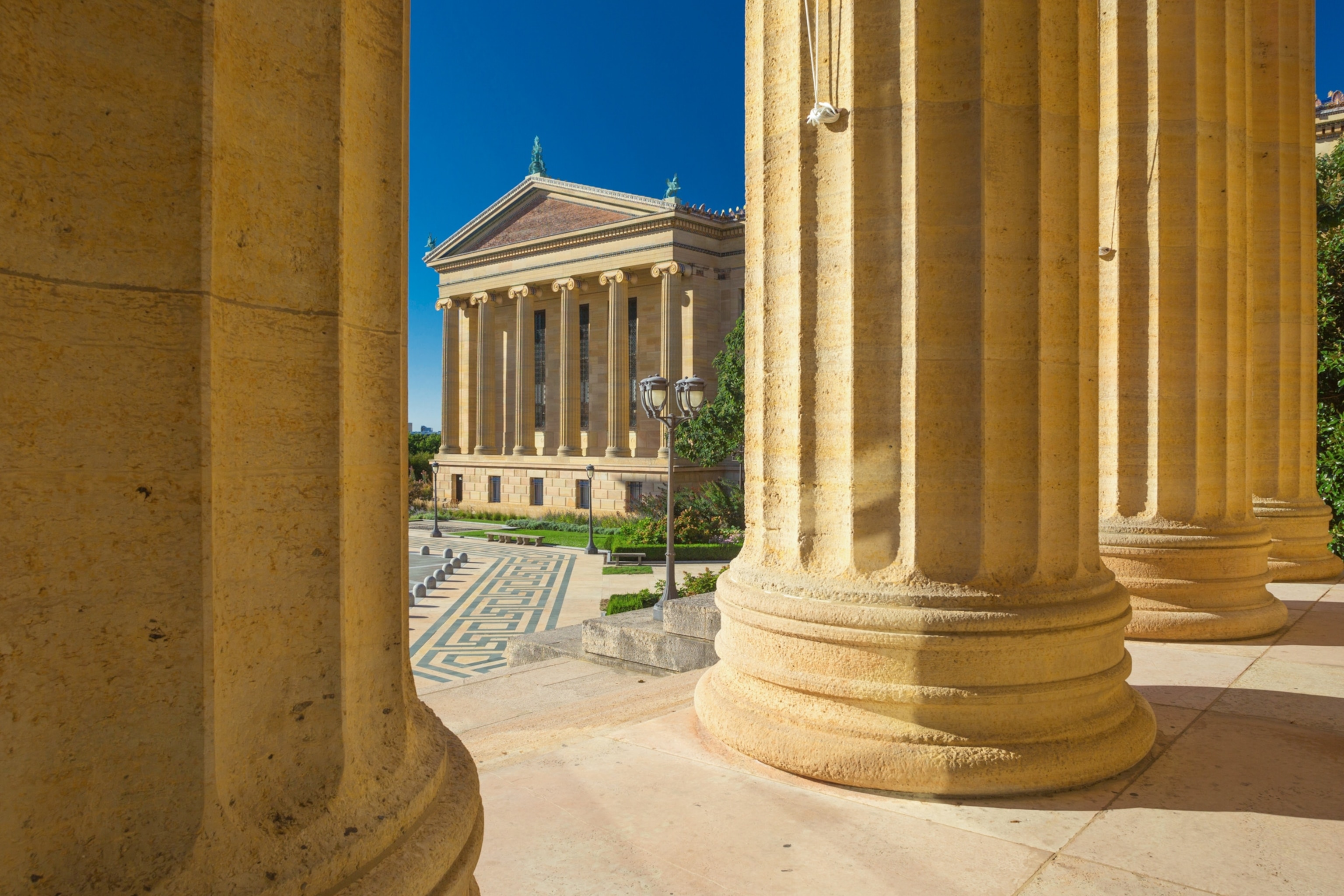 columns and art museum in Philadelphia, Pennsylvania