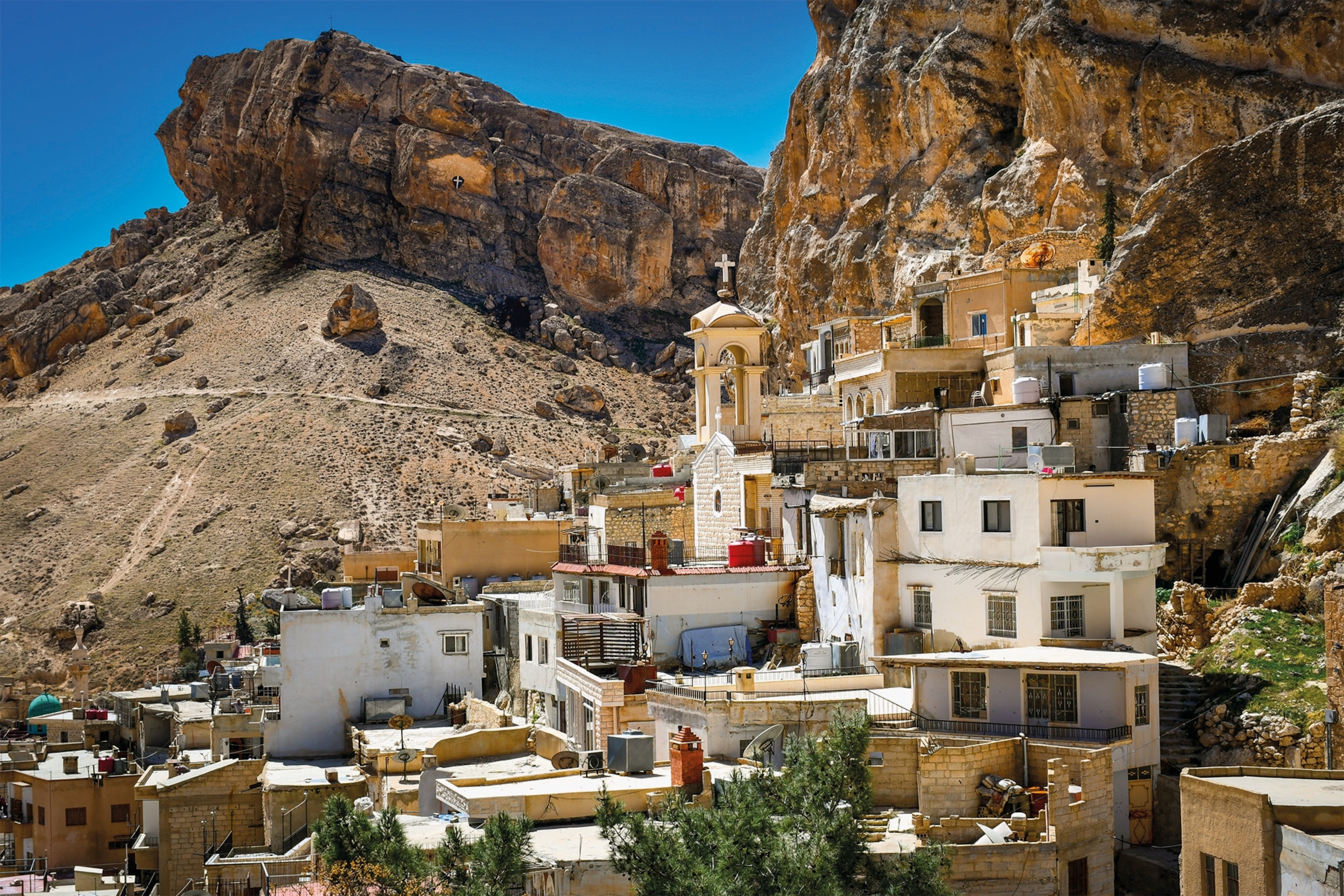 Maaloula, in southwestern Syria, viewed here from the Convent of Saint Thecla.