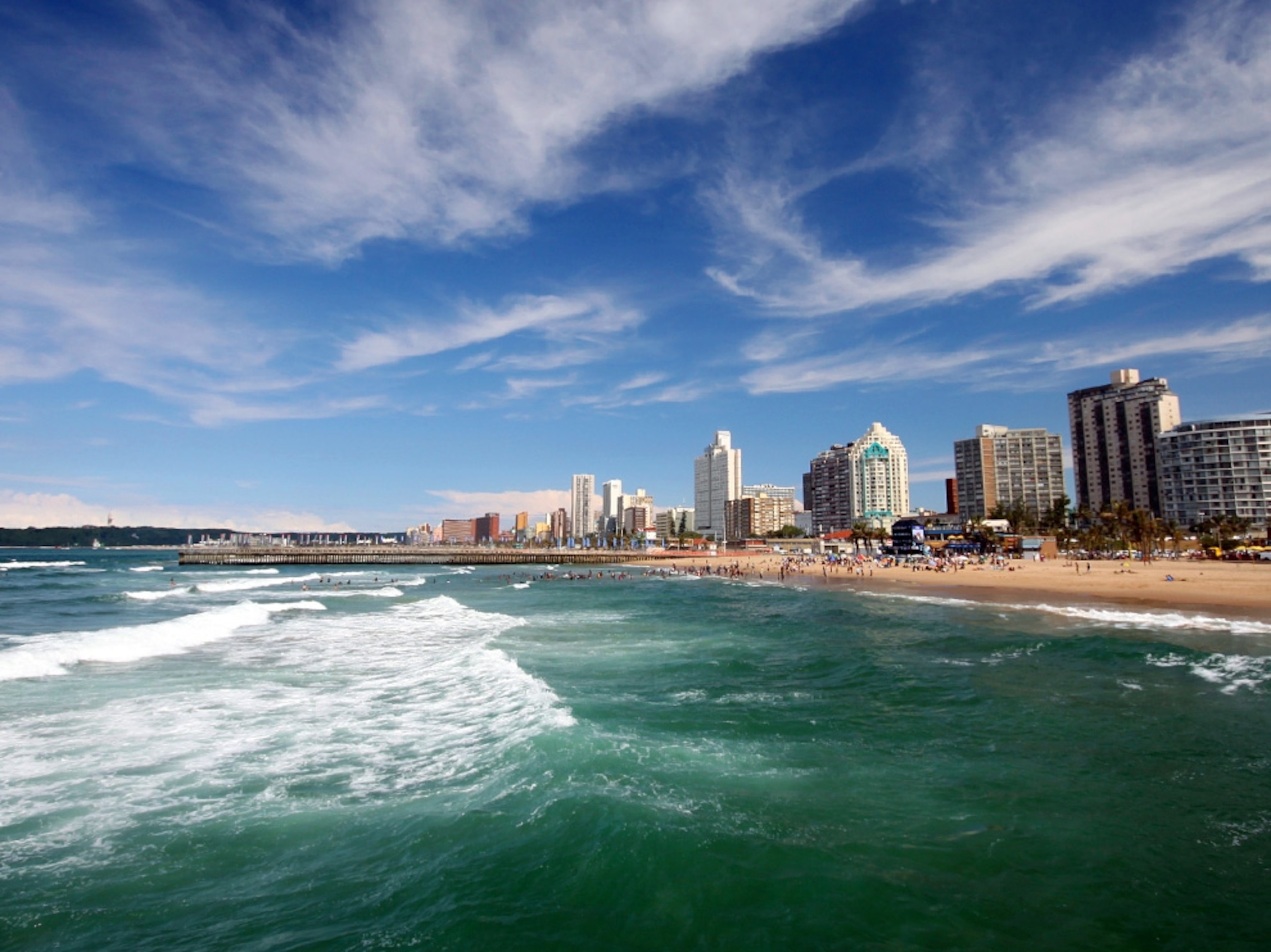View of North Beach in Durban, South Africa