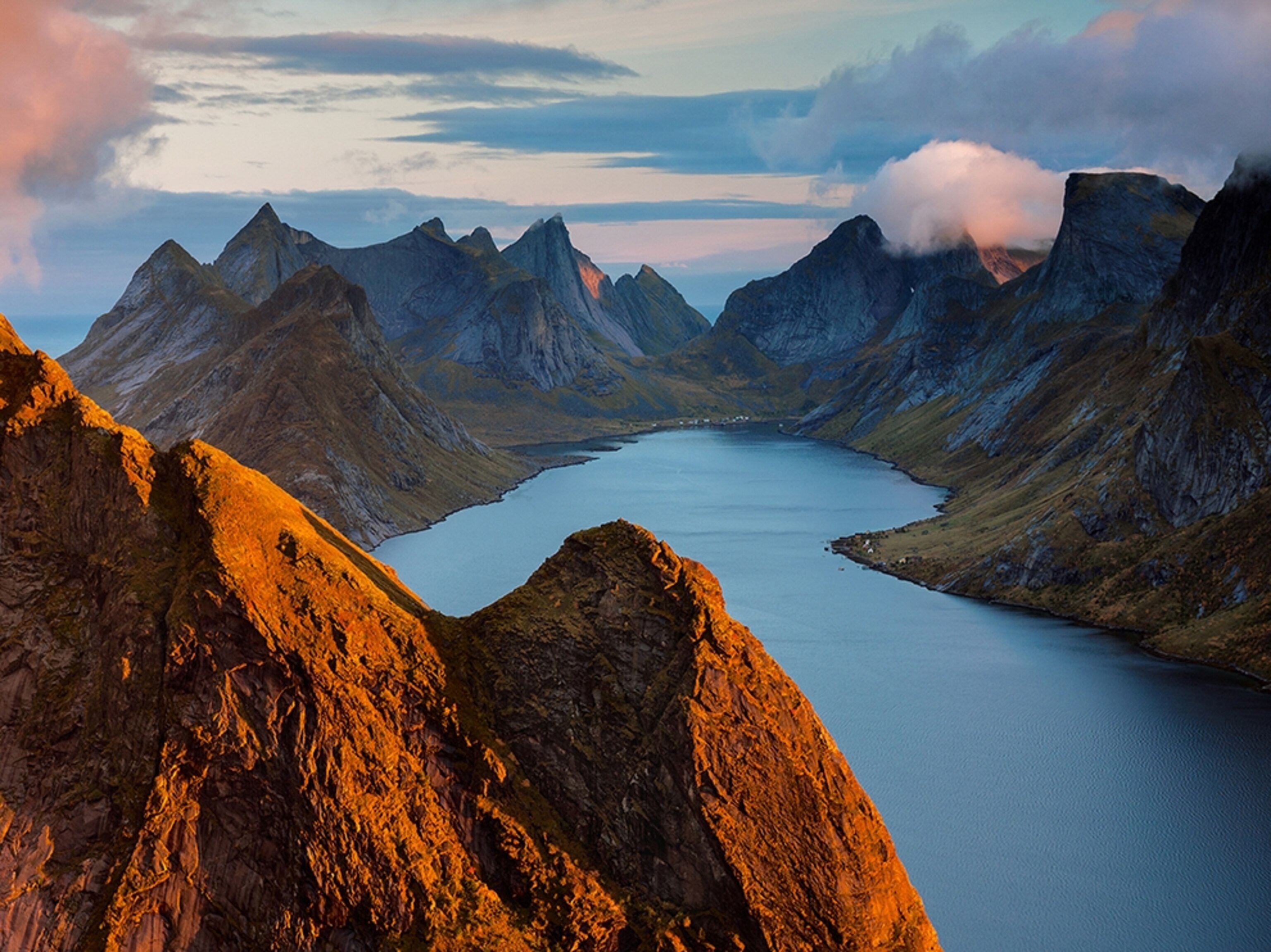the Kirkefjorden mountains, Lofoten Islands, Norway