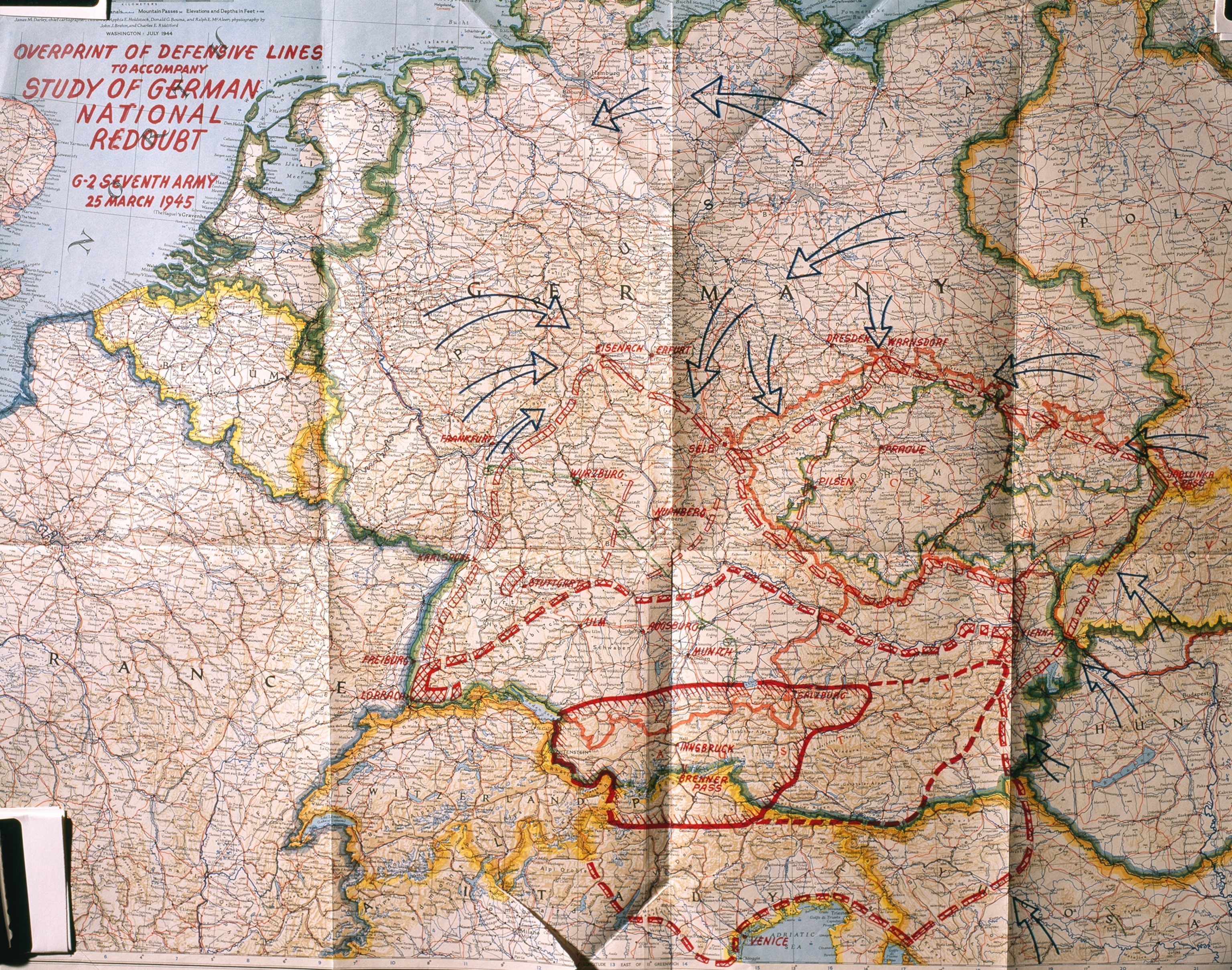 business An image of a map with red strategy markings.