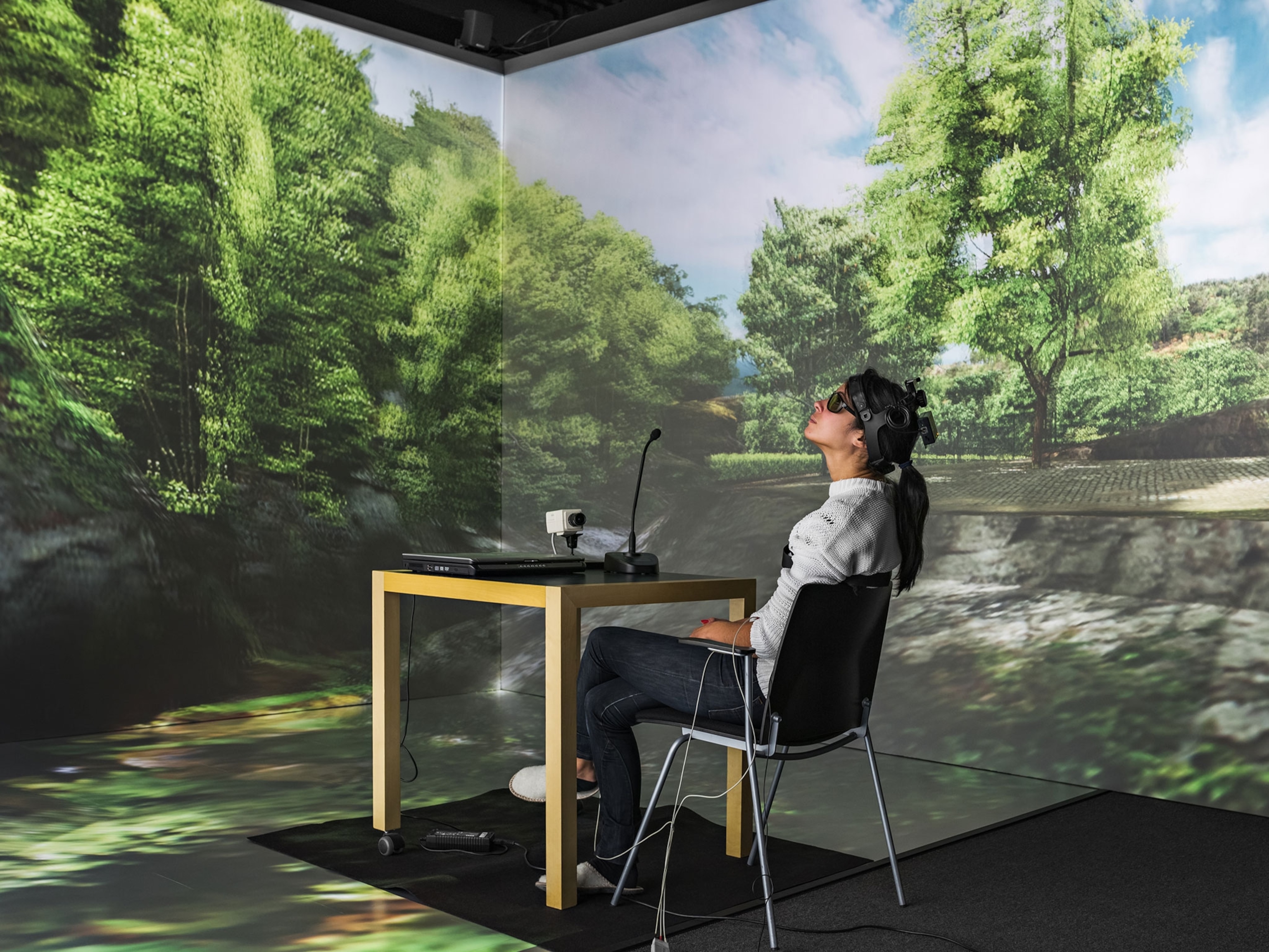 a woman in a study for stress reduction in Sweden