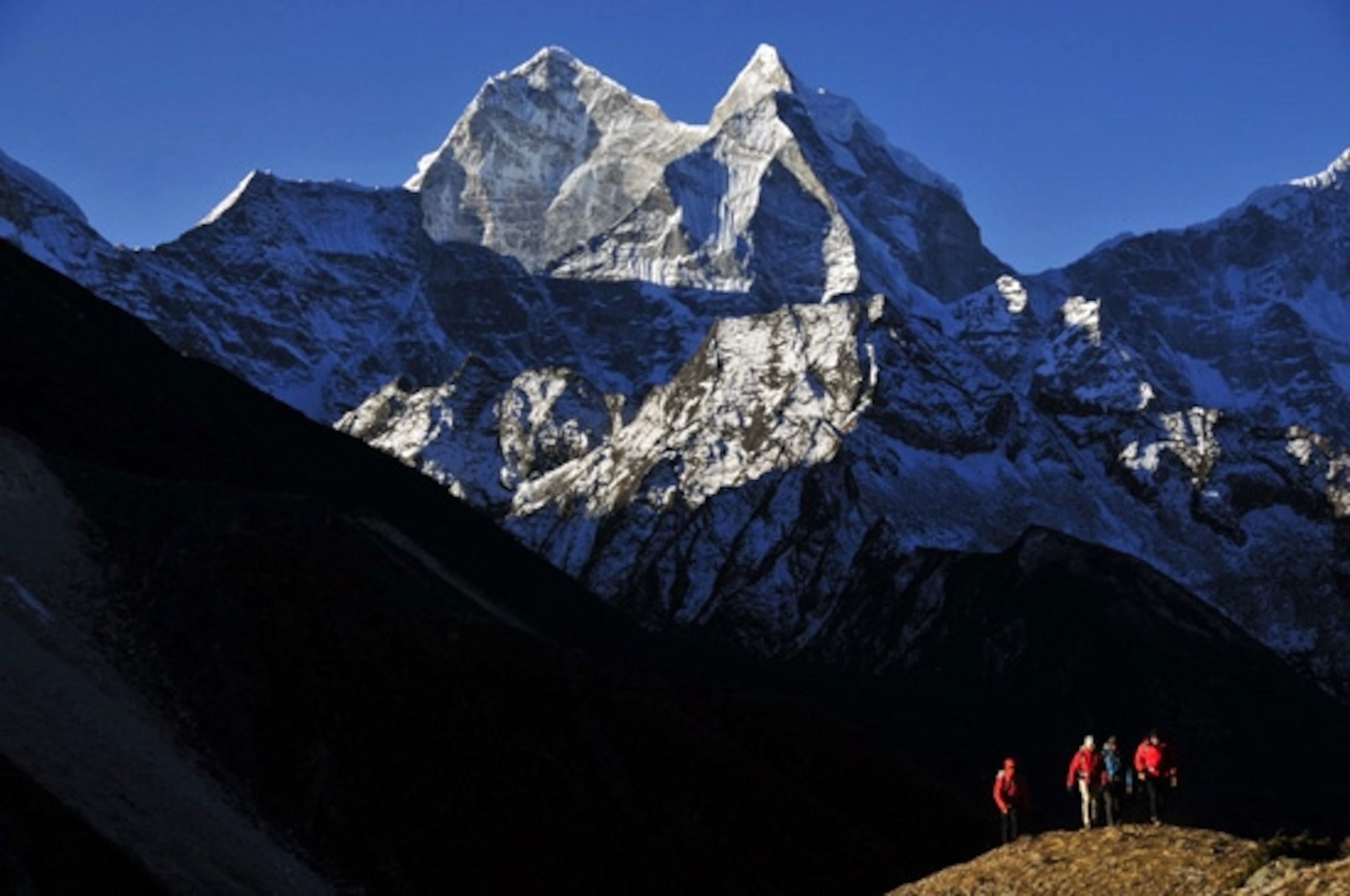 First Ascent team near Pheriche