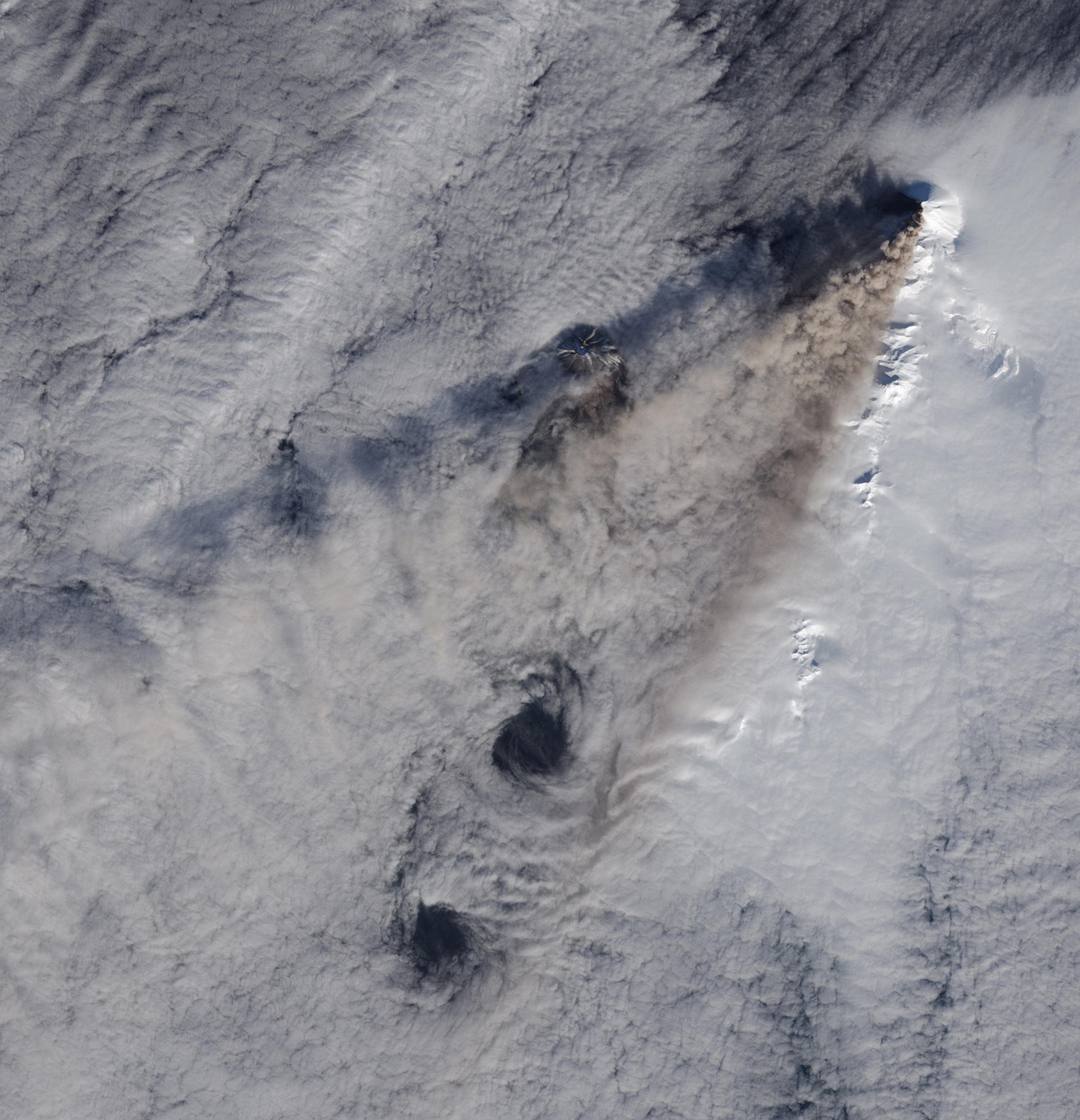 a stratovolcano in the Kuril Islands awoke after seven years