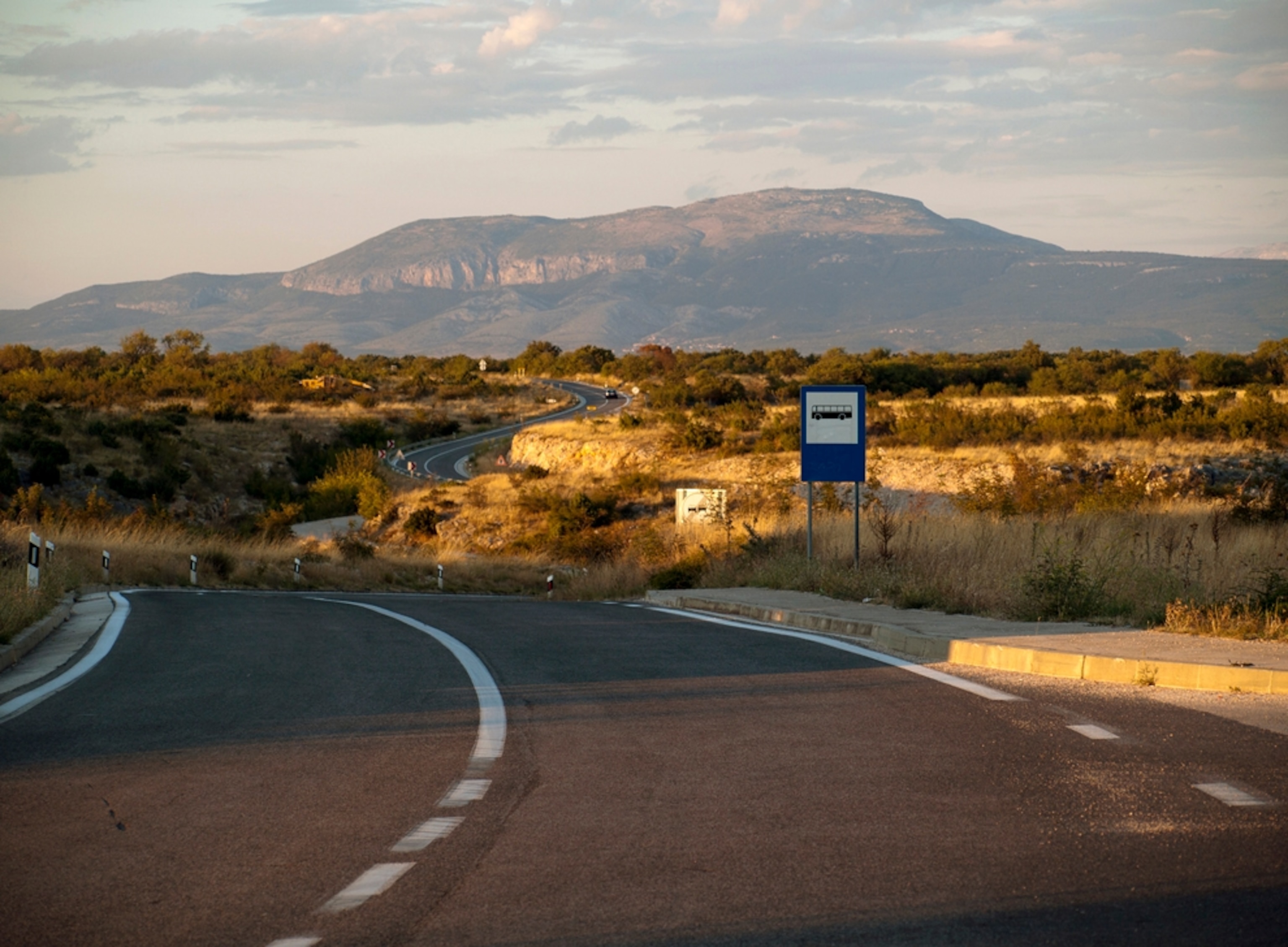Summer dusk over mountain of Promina in Dalmatia, Croatia