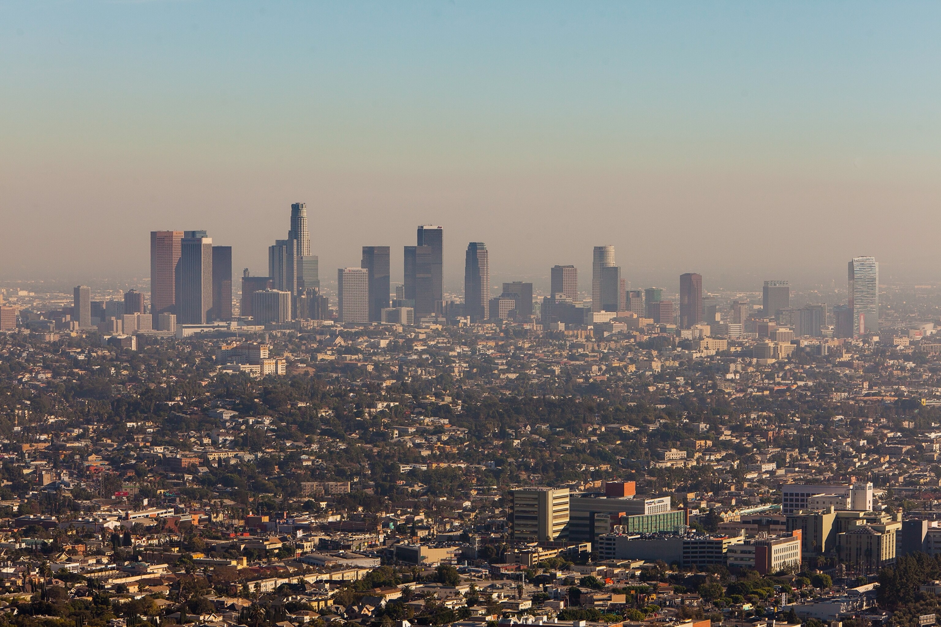 Los Angeles covered in smog.