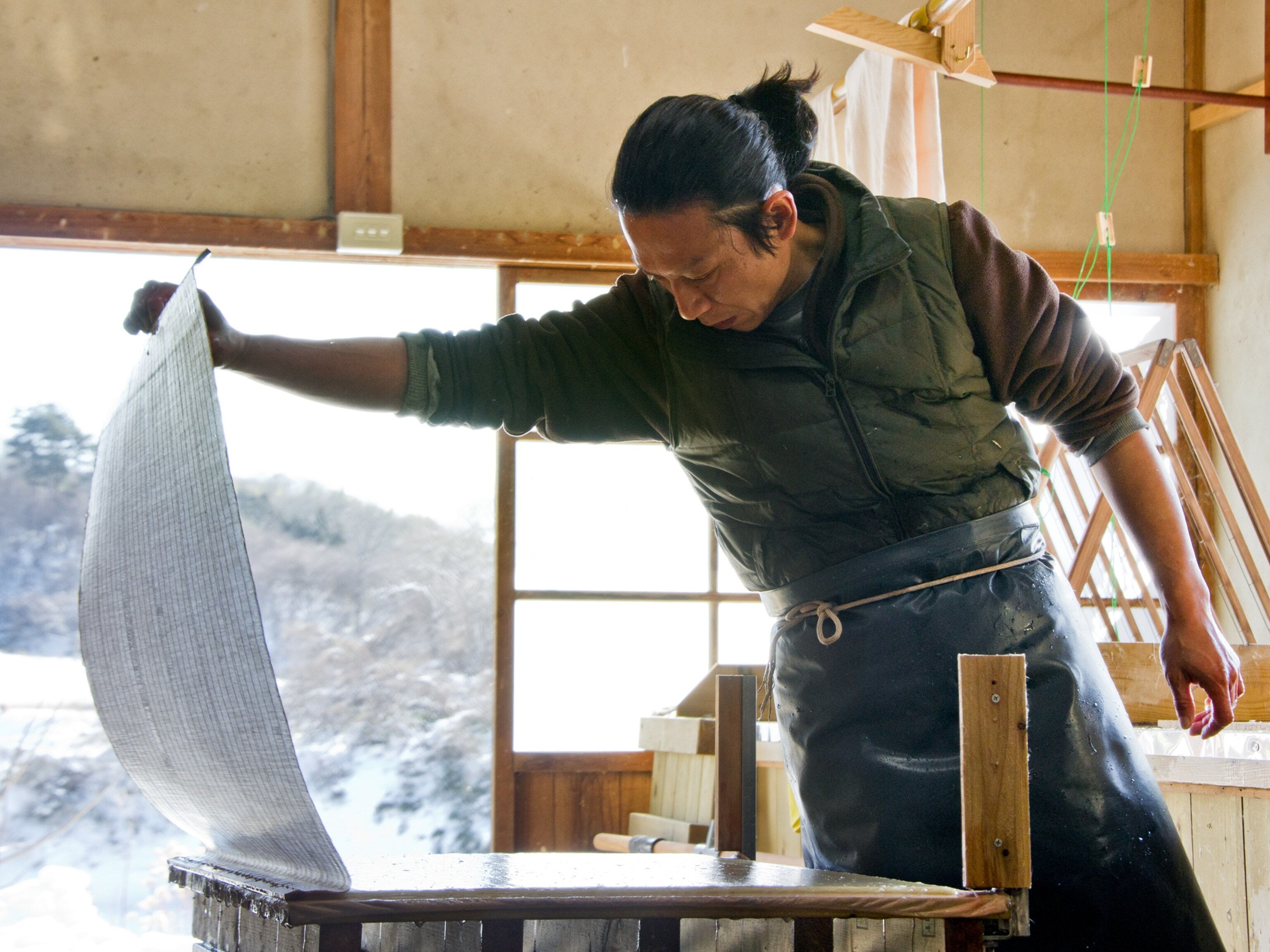 a papermaking studio near Fukushima