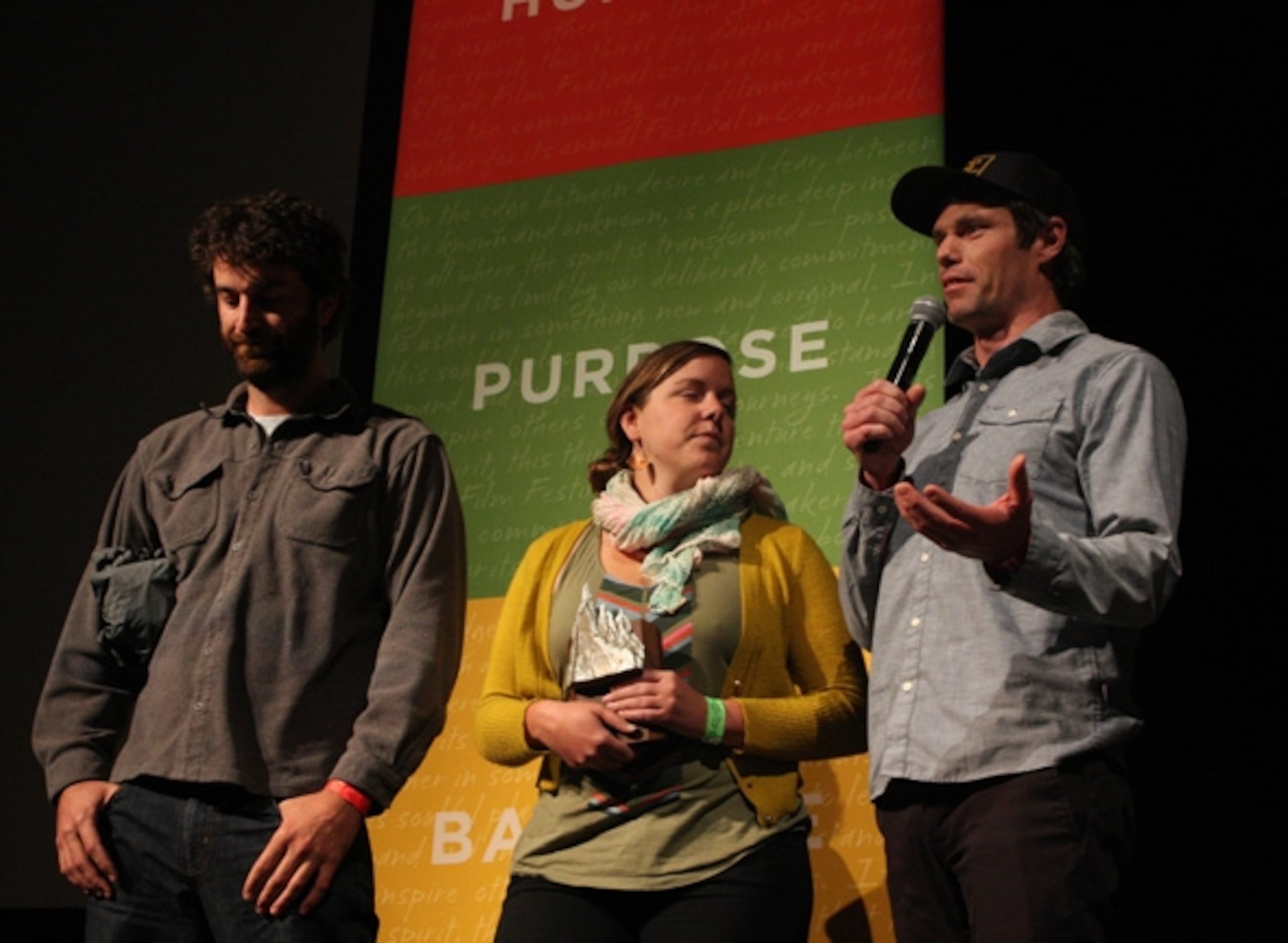 The DamNation team accepts the Best of the Festival award; Photograph by James Mills