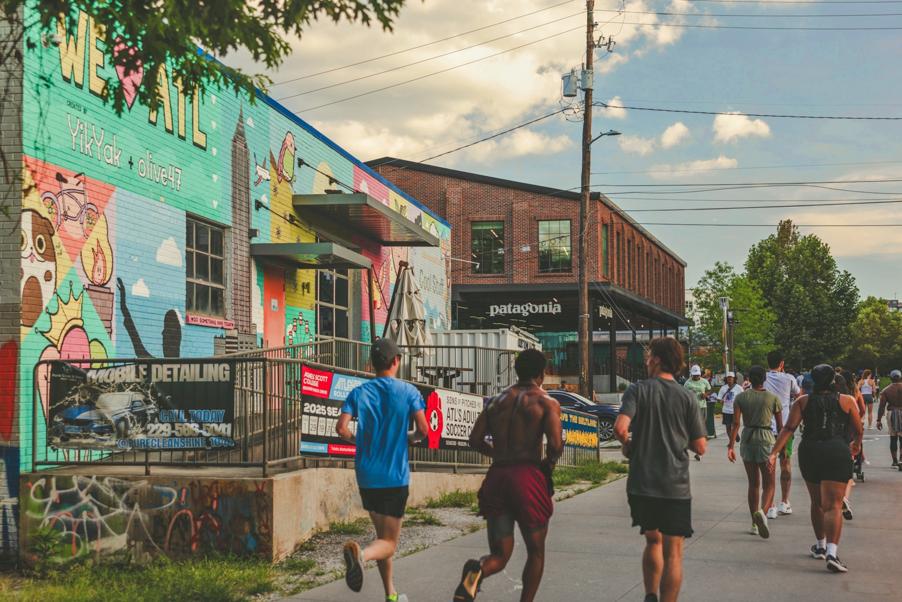 People exercise, commute and socialize on the Atlanta Beltline's Eastside Trail in Atlanta, Georgia.