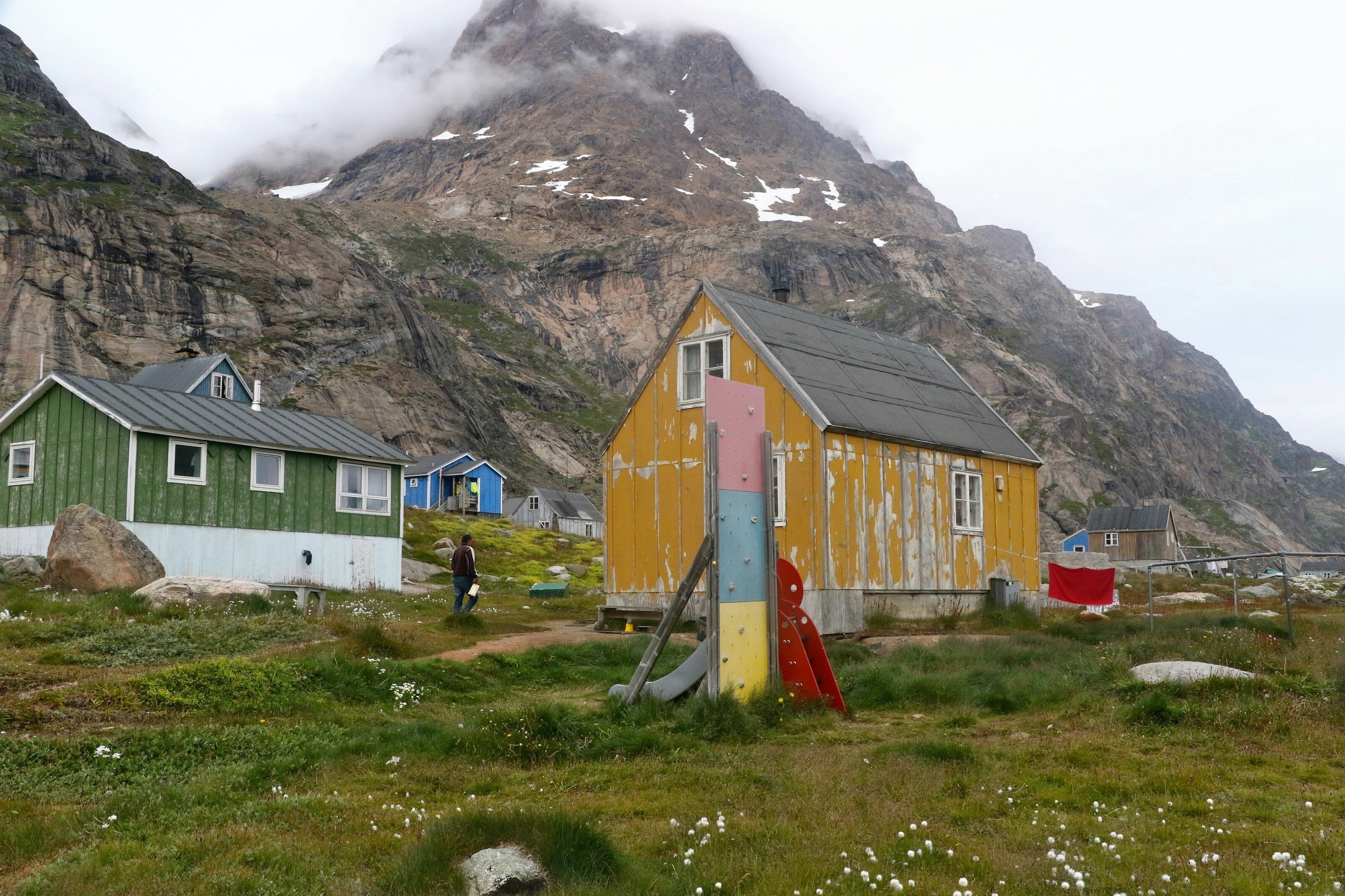 Aappilatoq, a settlement of 100 people beside Prince Christian Sound.